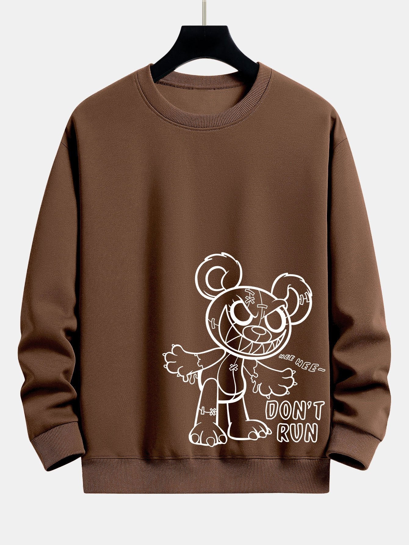 Slogan Cartoon Bären Druck Relaxed Fit Sweatshirt - Image 6