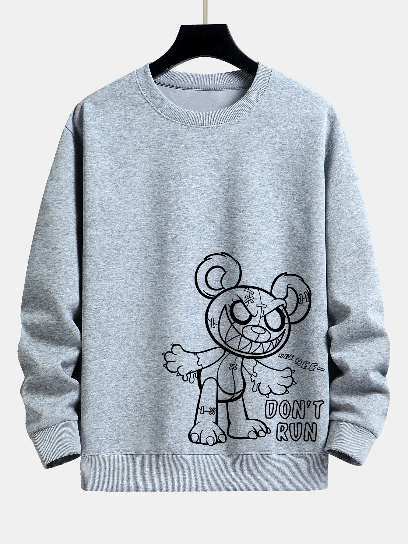 Slogan Cartoon Bären Druck Relaxed Fit Sweatshirt - Image 8
