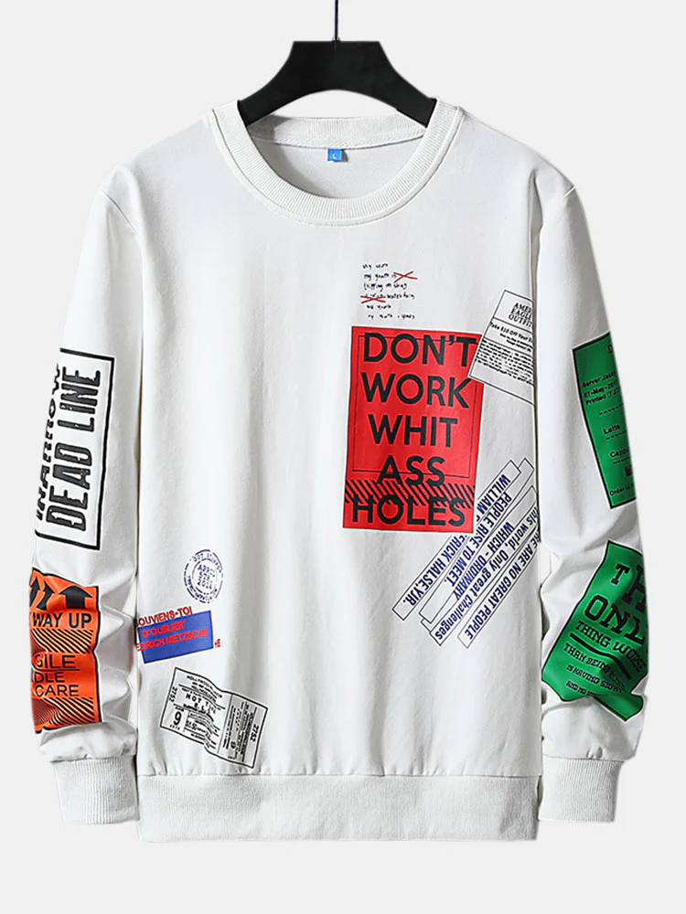 Slogan-Label-Druck-Sweatshirt - Image 3