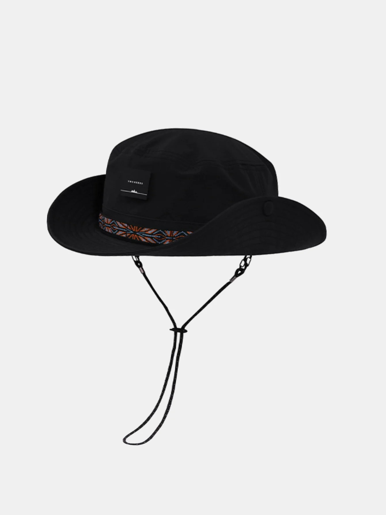 Slogan Patch Geometrisches Ethnisches Muster Bucket Hat Mit Kinnriemen - Image 3