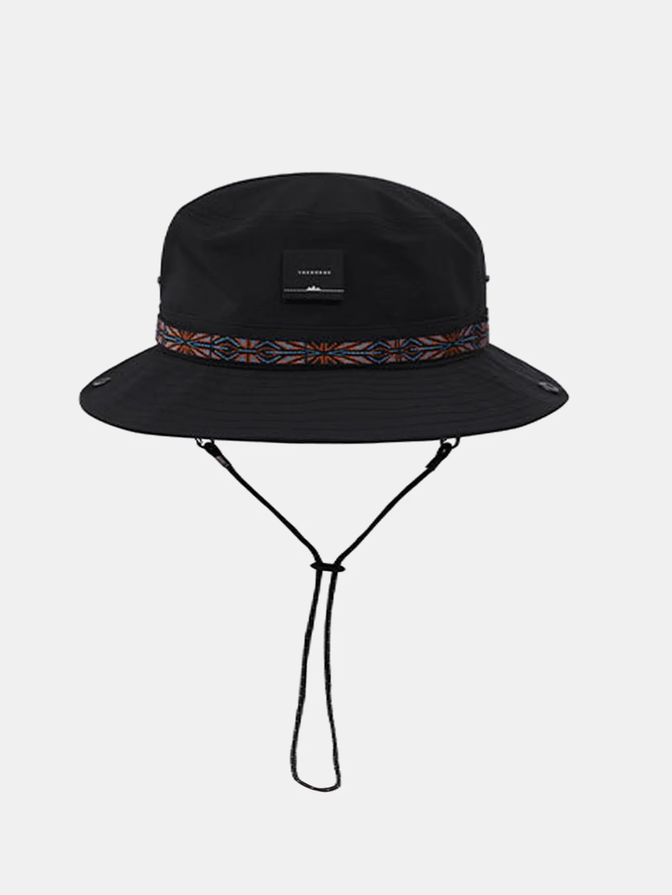 Slogan Patch Geometrisches Ethnisches Muster Bucket Hat Mit Kinnriemen - Image 4