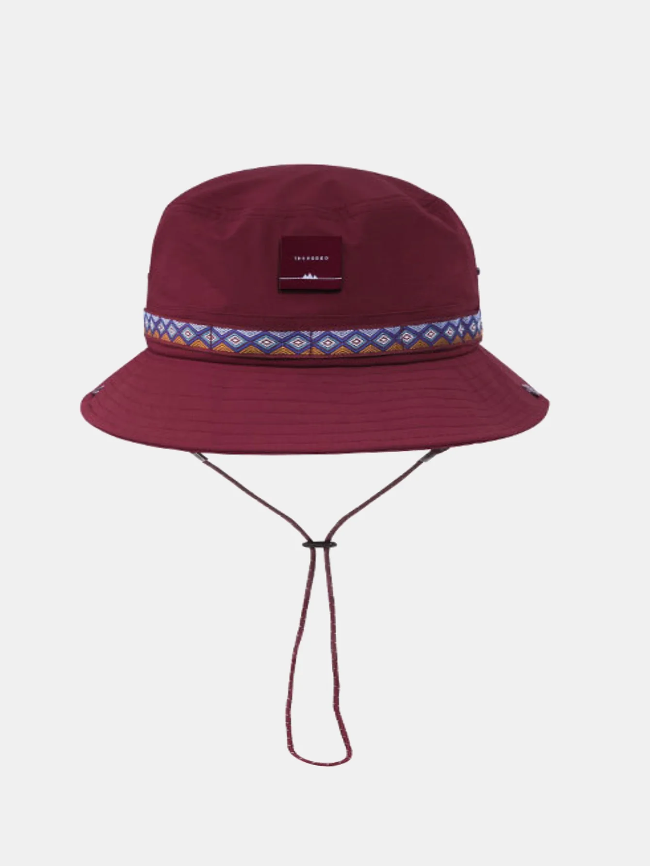 Slogan Patch Geometrisches Ethnisches Muster Bucket Hat Mit Kinnriemen - Image 6