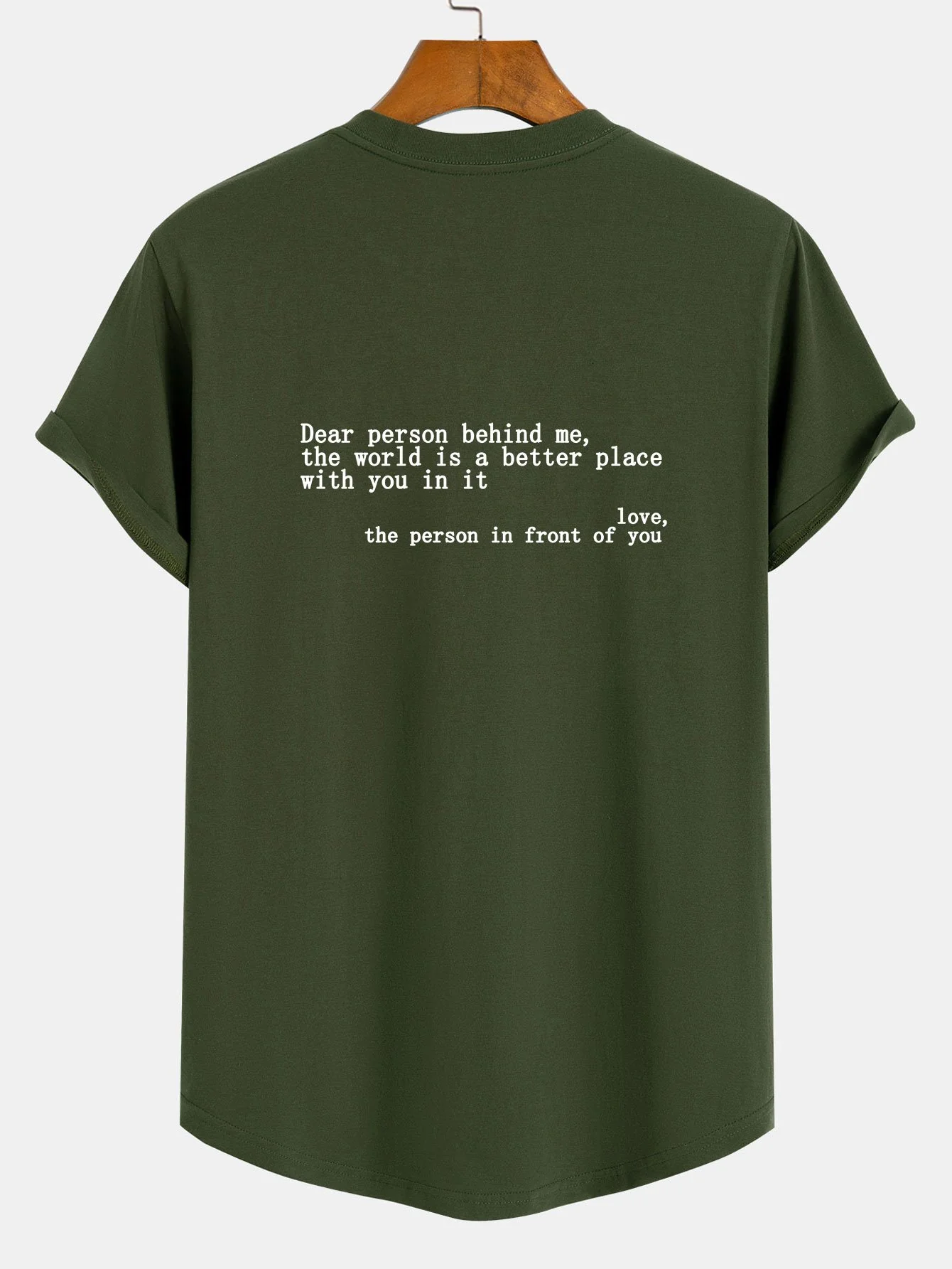 Slogan Druck Baumwolle Bogen Saum T-Shirt - Image 10