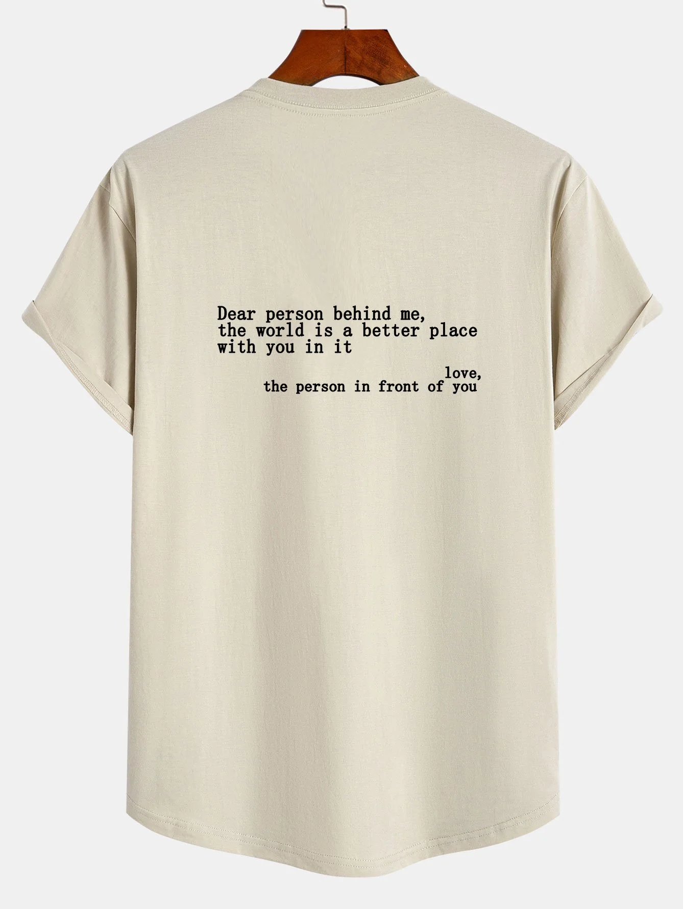 Slogan Druck Baumwolle Bogen Saum T-Shirt - Image 6