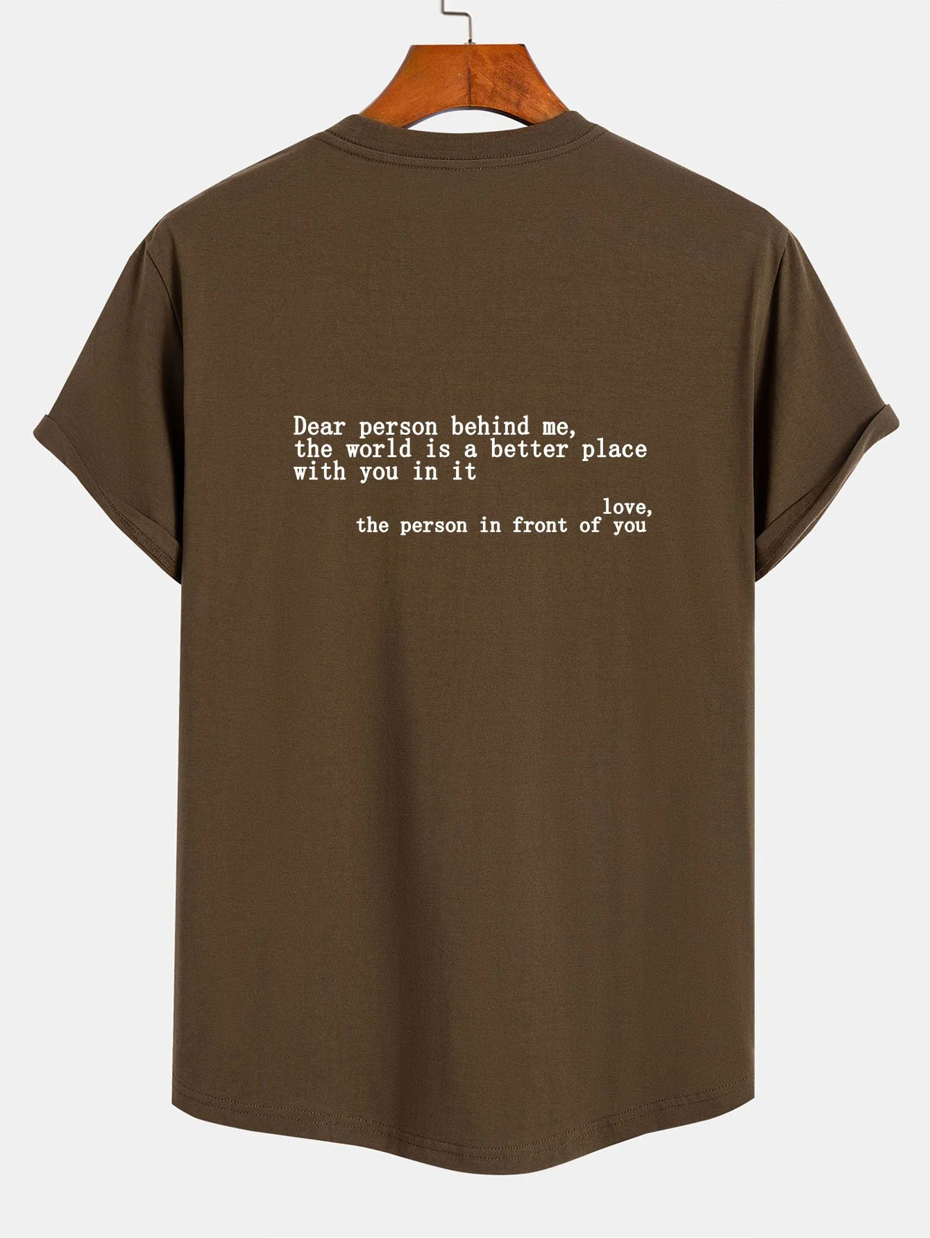 Slogan Druck Baumwolle Bogen Saum T-Shirt - Image 8