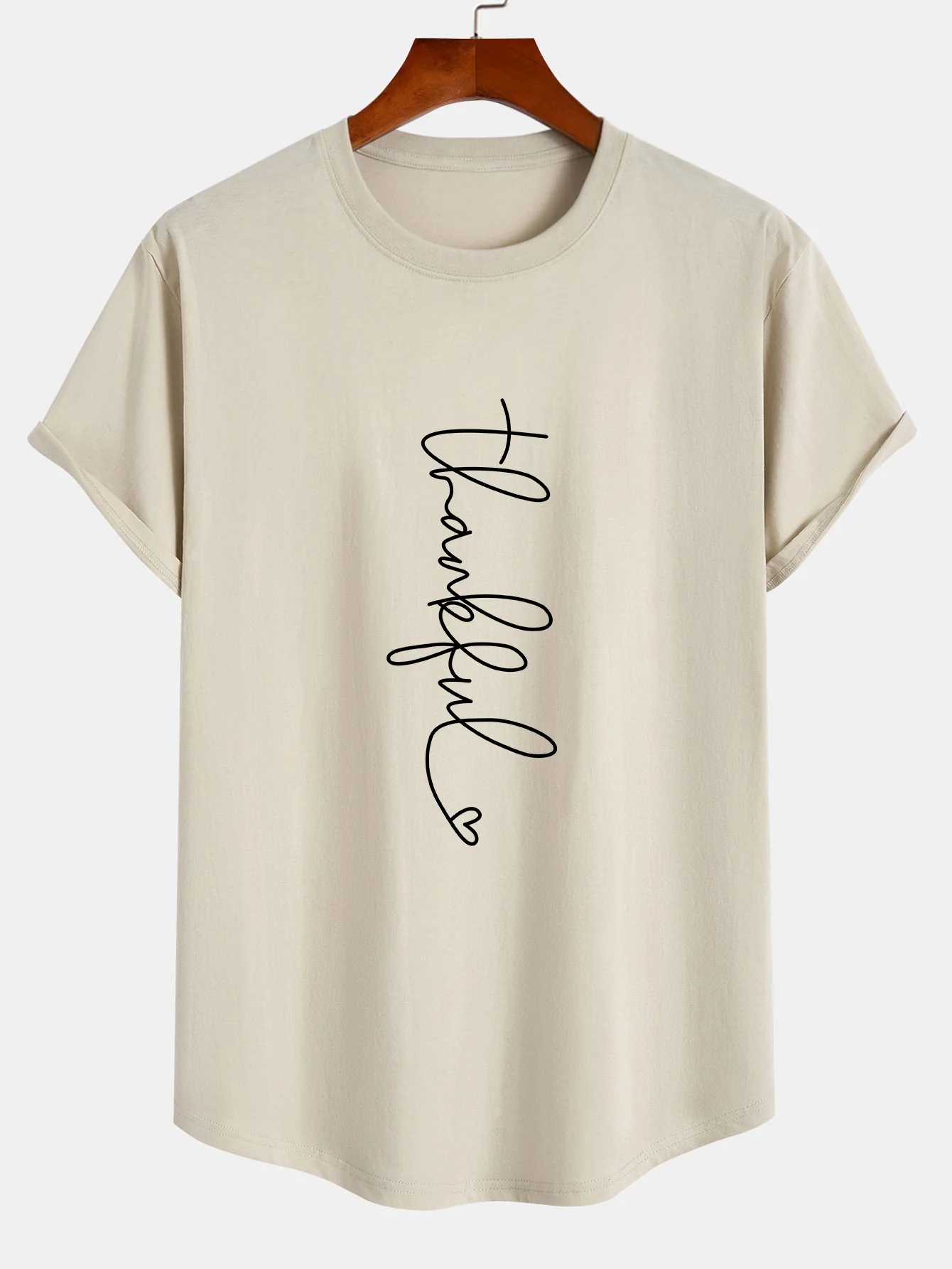 Slogan Druck Baumwolle Bogen Saum T-Shirt - Image 3