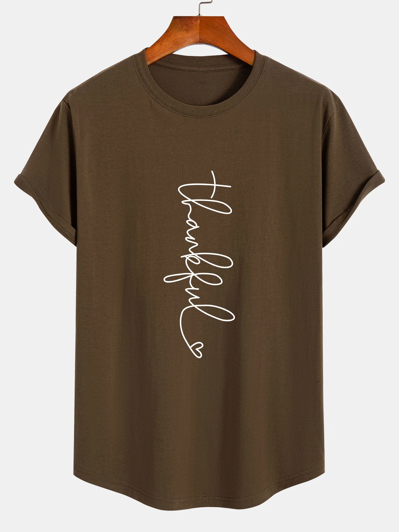 Slogan Druck Baumwolle Bogen Saum T-Shirt - Image 4