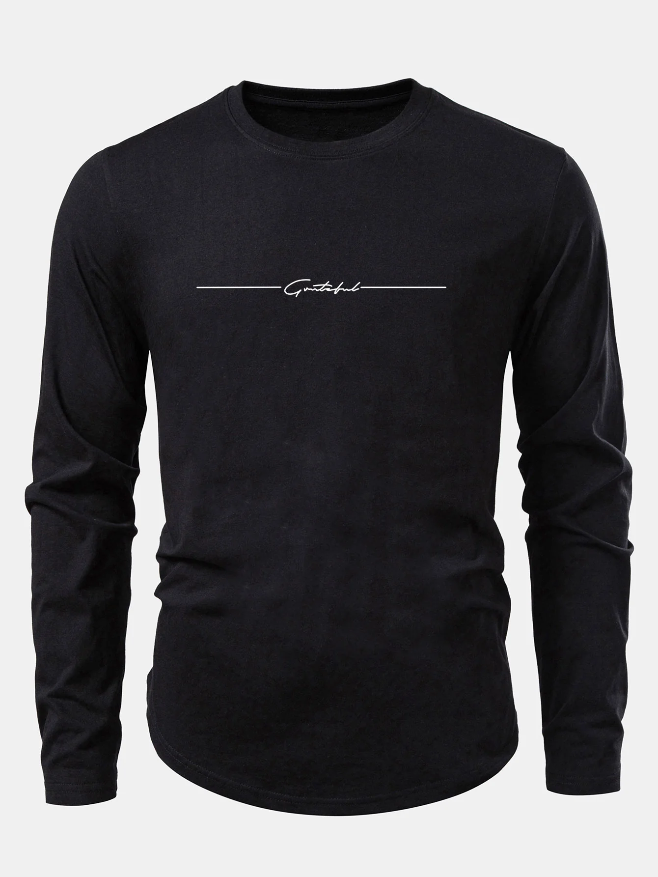 Slogan Druck Baumwolle Bogen Saum T-Shirt - Image 3