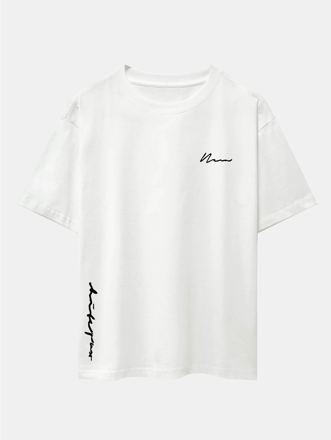 Slogan Druck Drop Shoulder Oversize T-Shirt