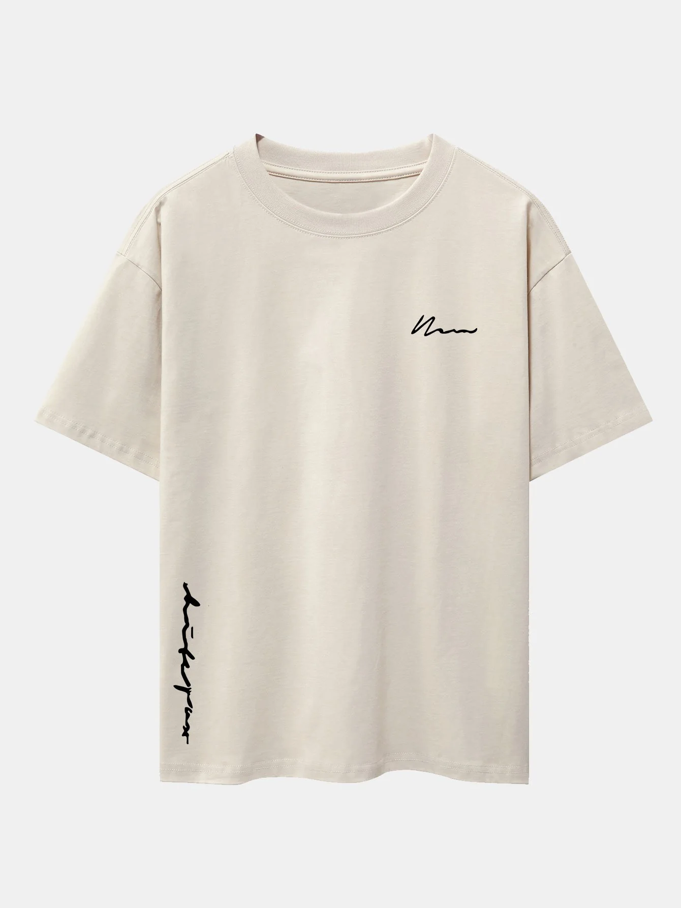 Slogan Druck Drop Shoulder Oversize T-Shirt - Image 2
