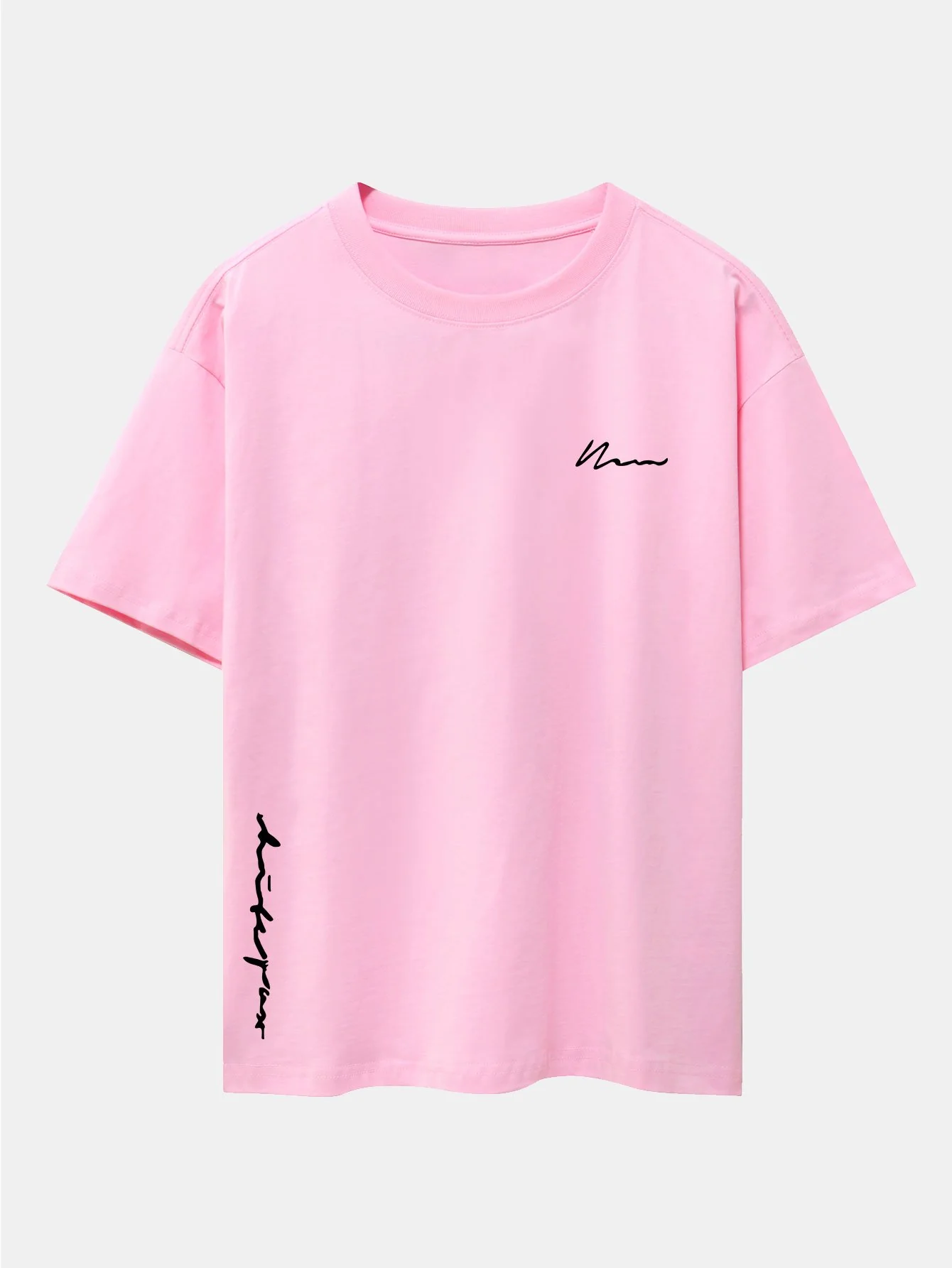 Slogan Druck Drop Shoulder Oversize T-Shirt - Image 3
