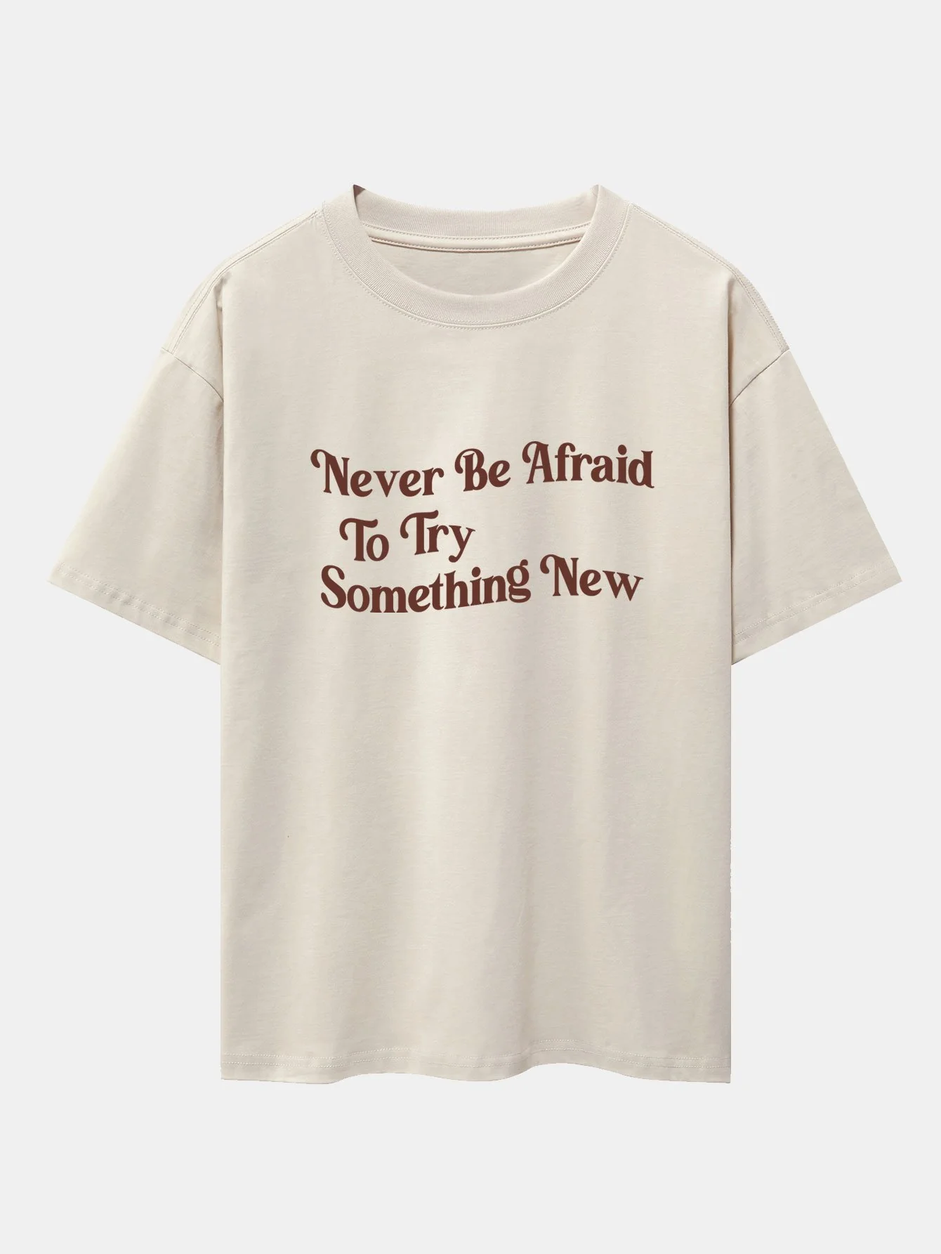 Slogan Druck Drop Shoulder Oversize T-Shirt