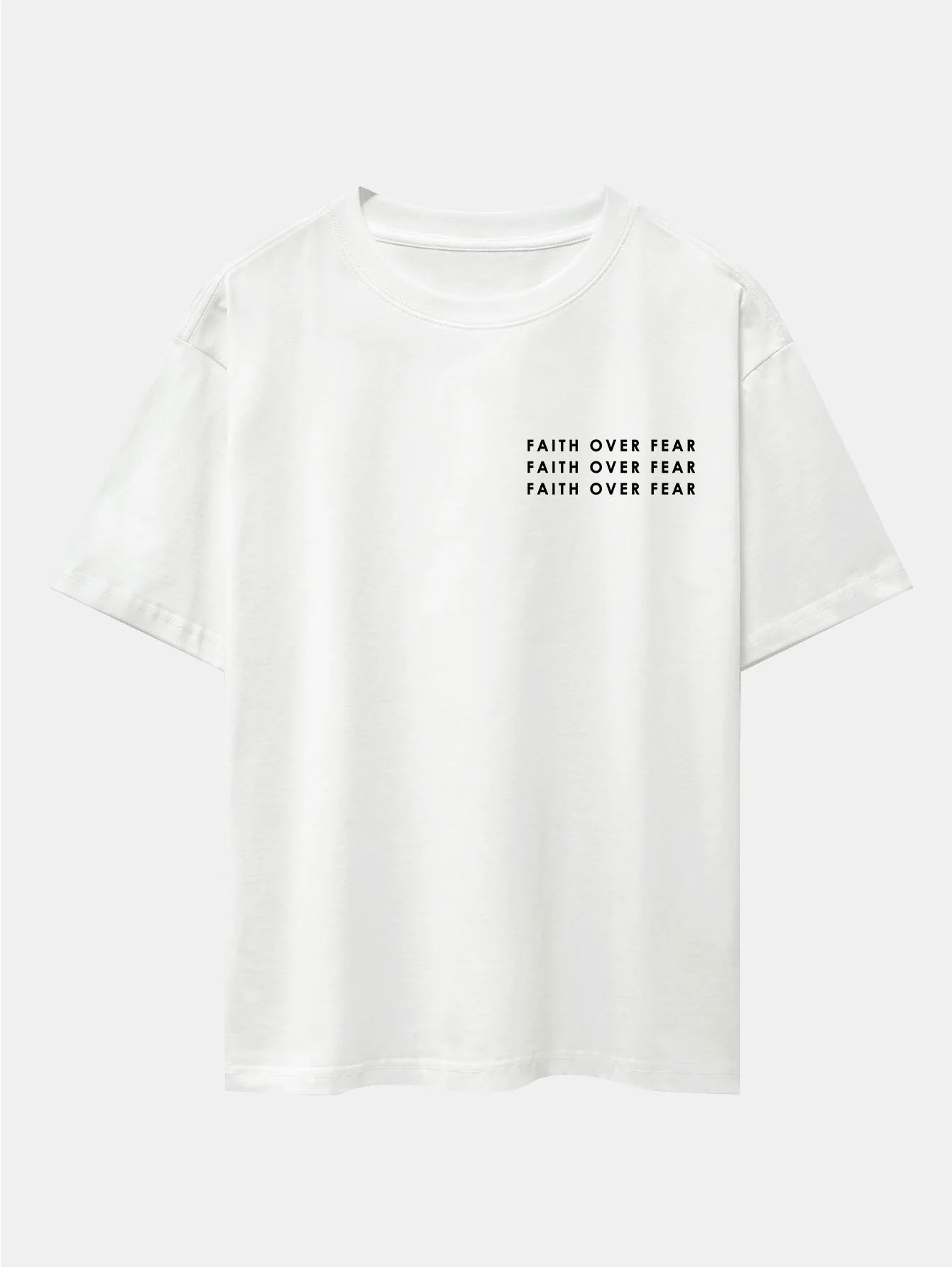 Slogan Druck Drop Shoulder Oversize T-Shirt - Image 3