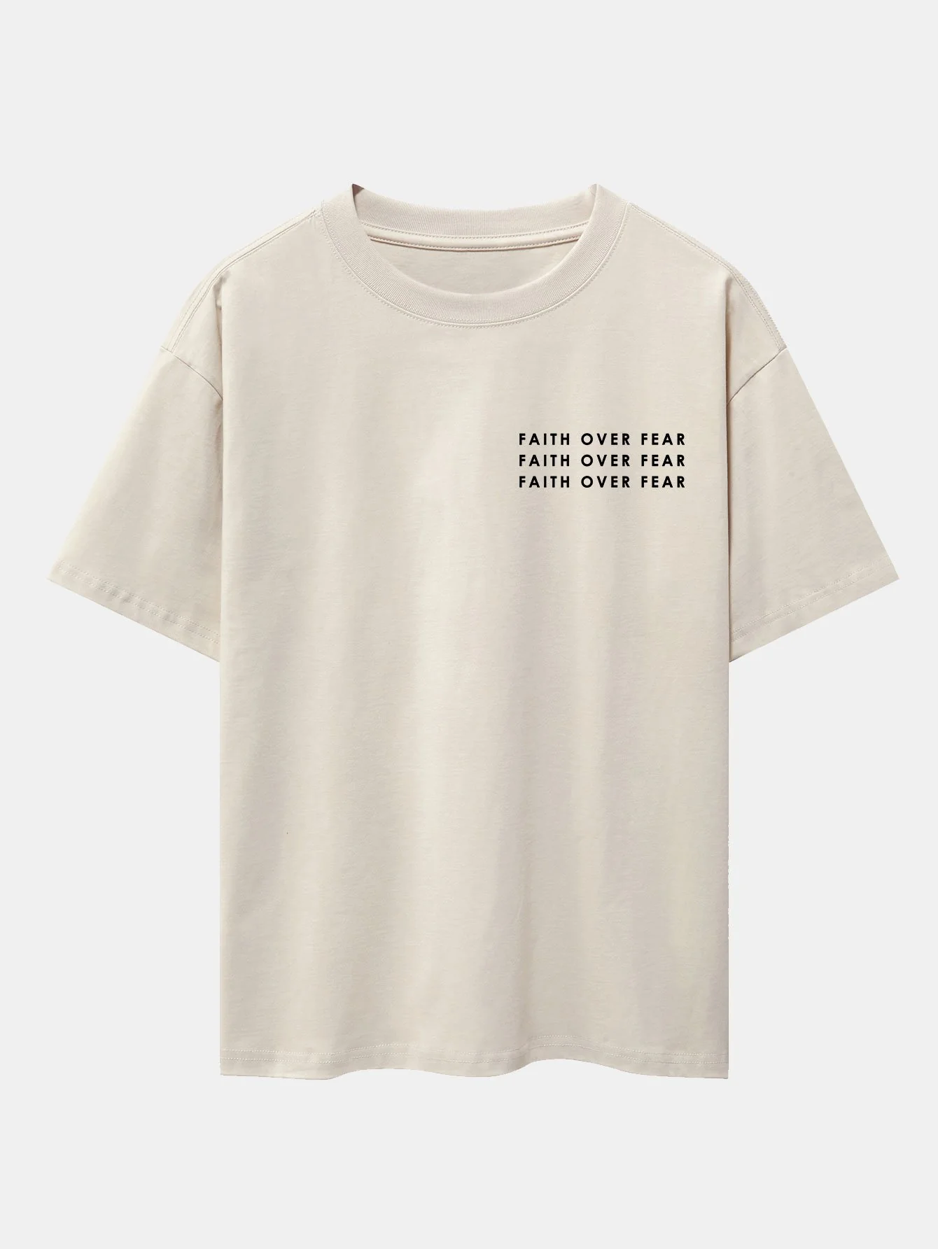 Slogan Druck Drop Shoulder Oversize T-Shirt - Image 6