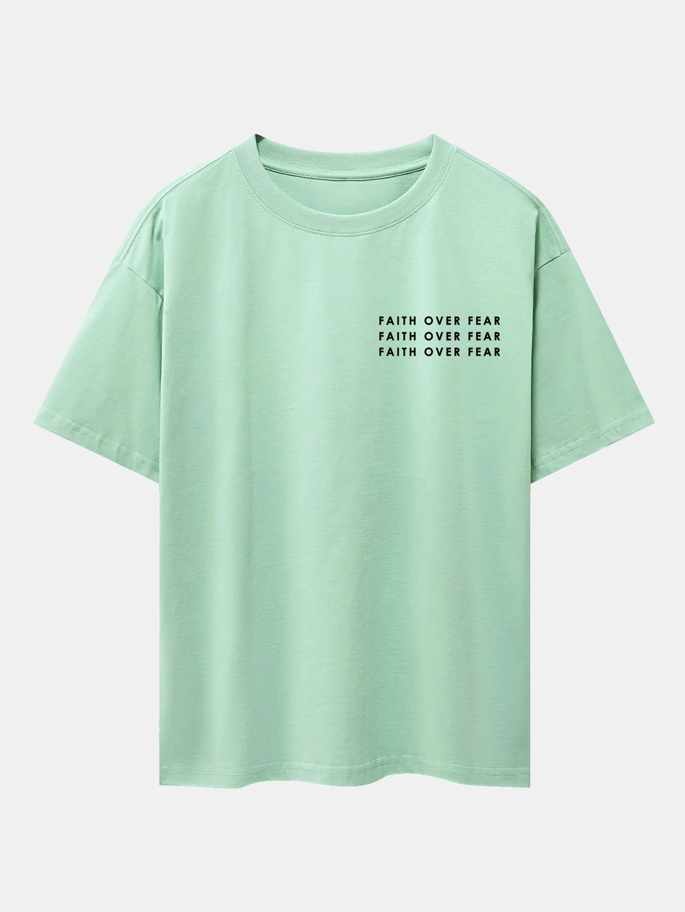 Slogan Druck Drop Shoulder Oversize T-Shirt - Image 8