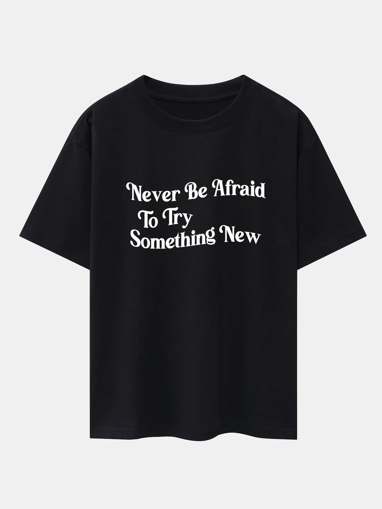 Slogan Druck Drop Shoulder Oversize T-Shirt - Image 2