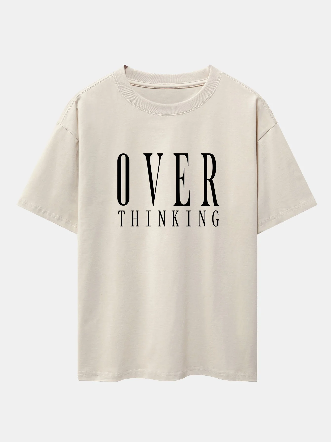 Slogan Druck Drop Shoulder Oversize T-Shirt - Image 2