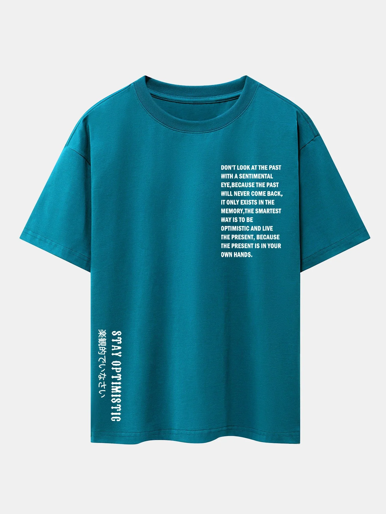 Slogan Druck Drop Shoulder Oversize T-Shirt - Image 11