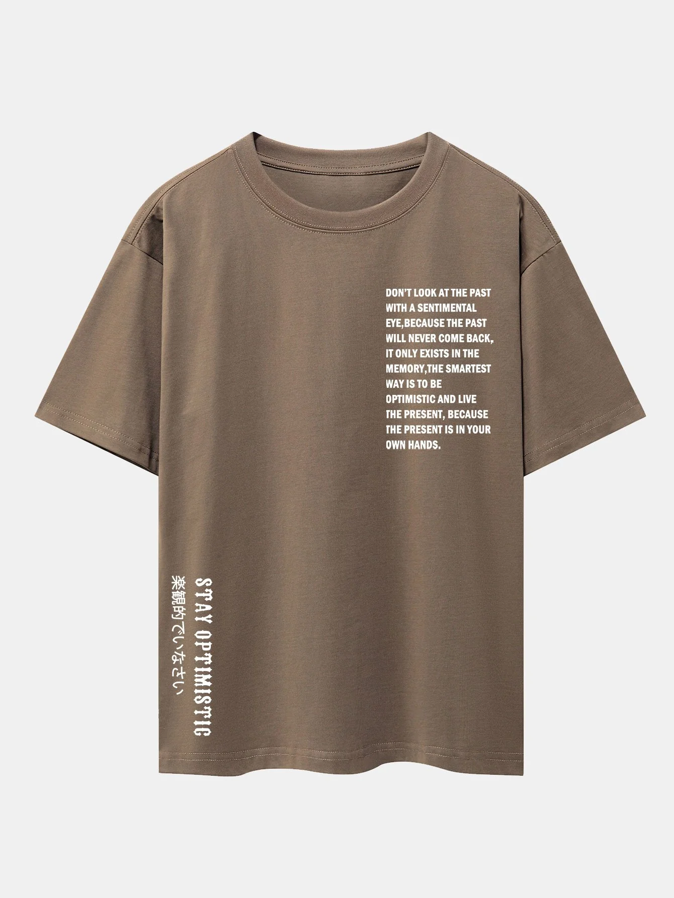 Slogan Druck Drop Shoulder Oversize T-Shirt - Image 12