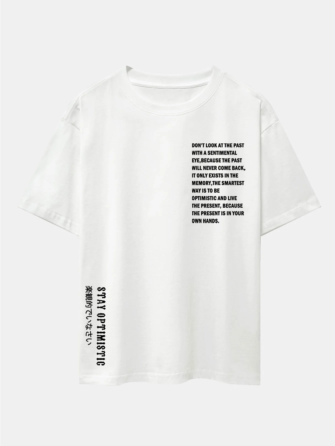 Slogan Druck Drop Shoulder Oversize T-Shirt - Image 2