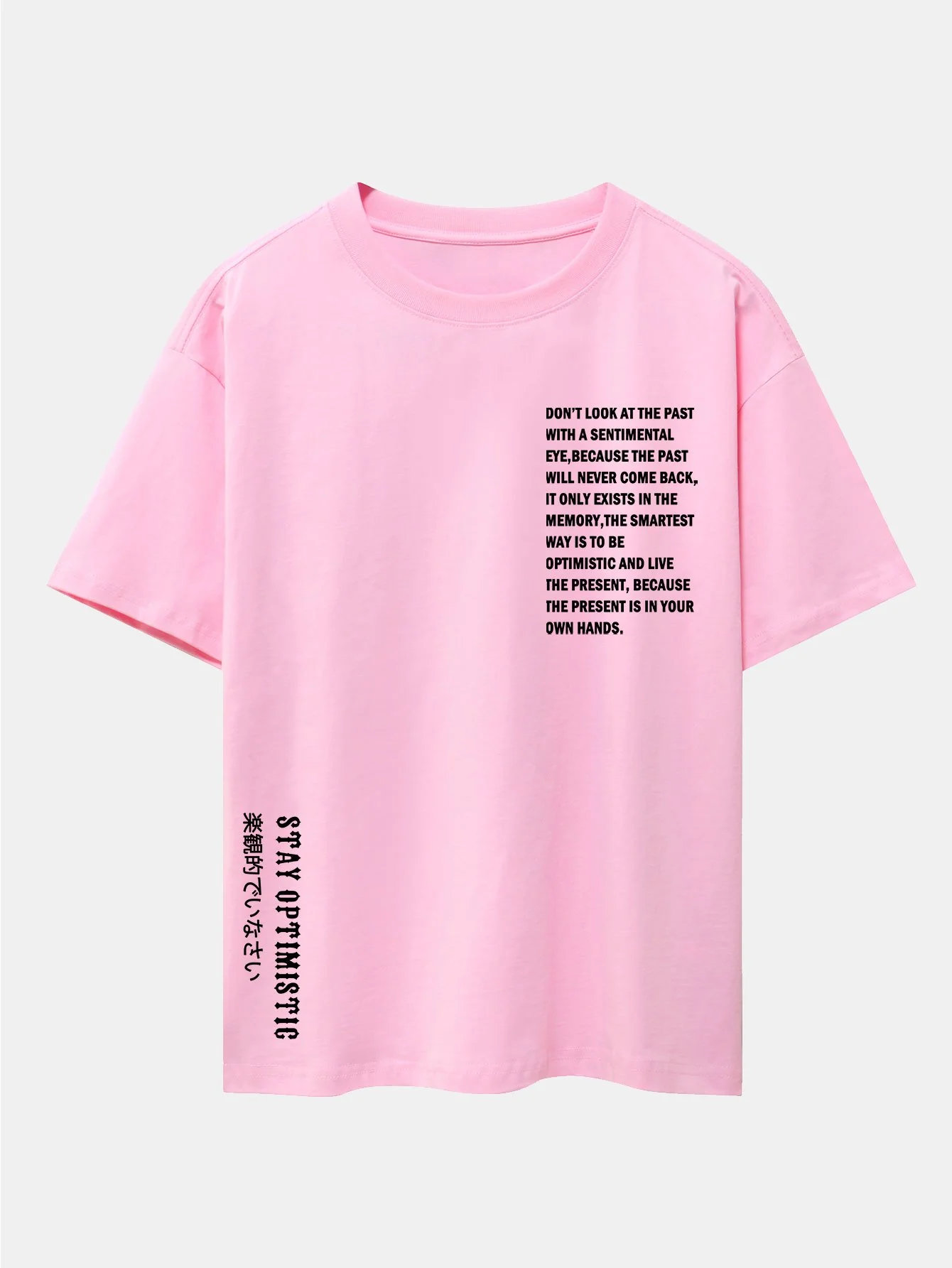 Slogan Druck Drop Shoulder Oversize T-Shirt - Image 3