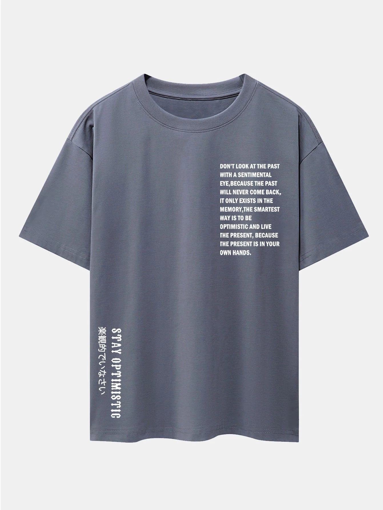 Slogan Druck Drop Shoulder Oversize T-Shirt - Image 7