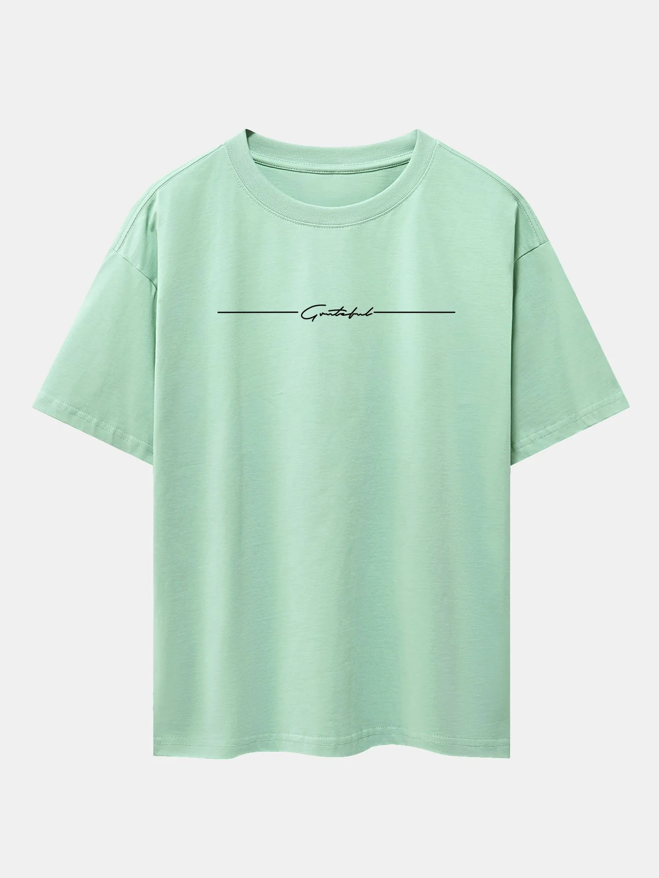 Slogan Druck Drop Shoulder Oversize T-Shirt - Image 13