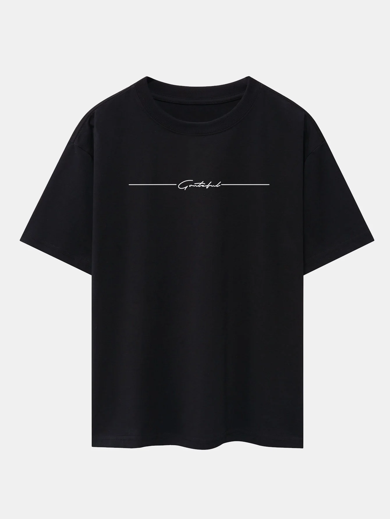 Slogan Druck Drop Shoulder Oversize T-Shirt - Image 3
