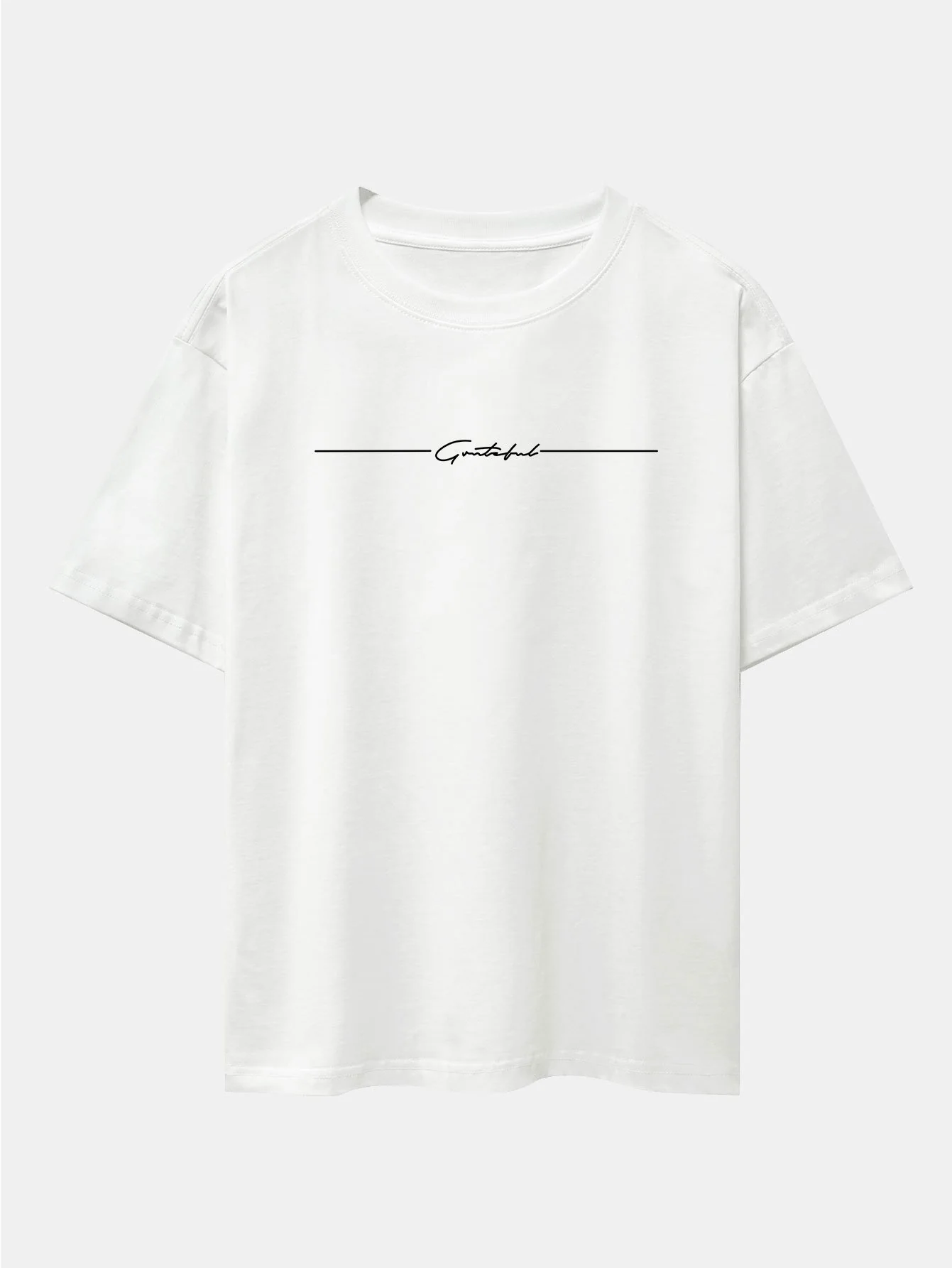 Slogan Druck Drop Shoulder Oversize T-Shirt - Image 4