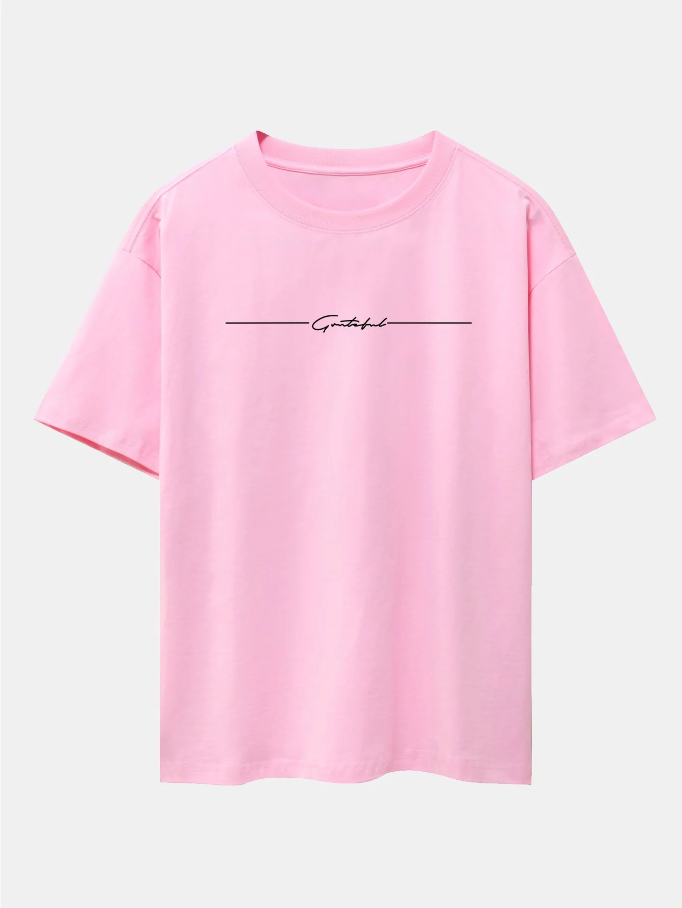 Slogan Druck Drop Shoulder Oversize T-Shirt - Image 6
