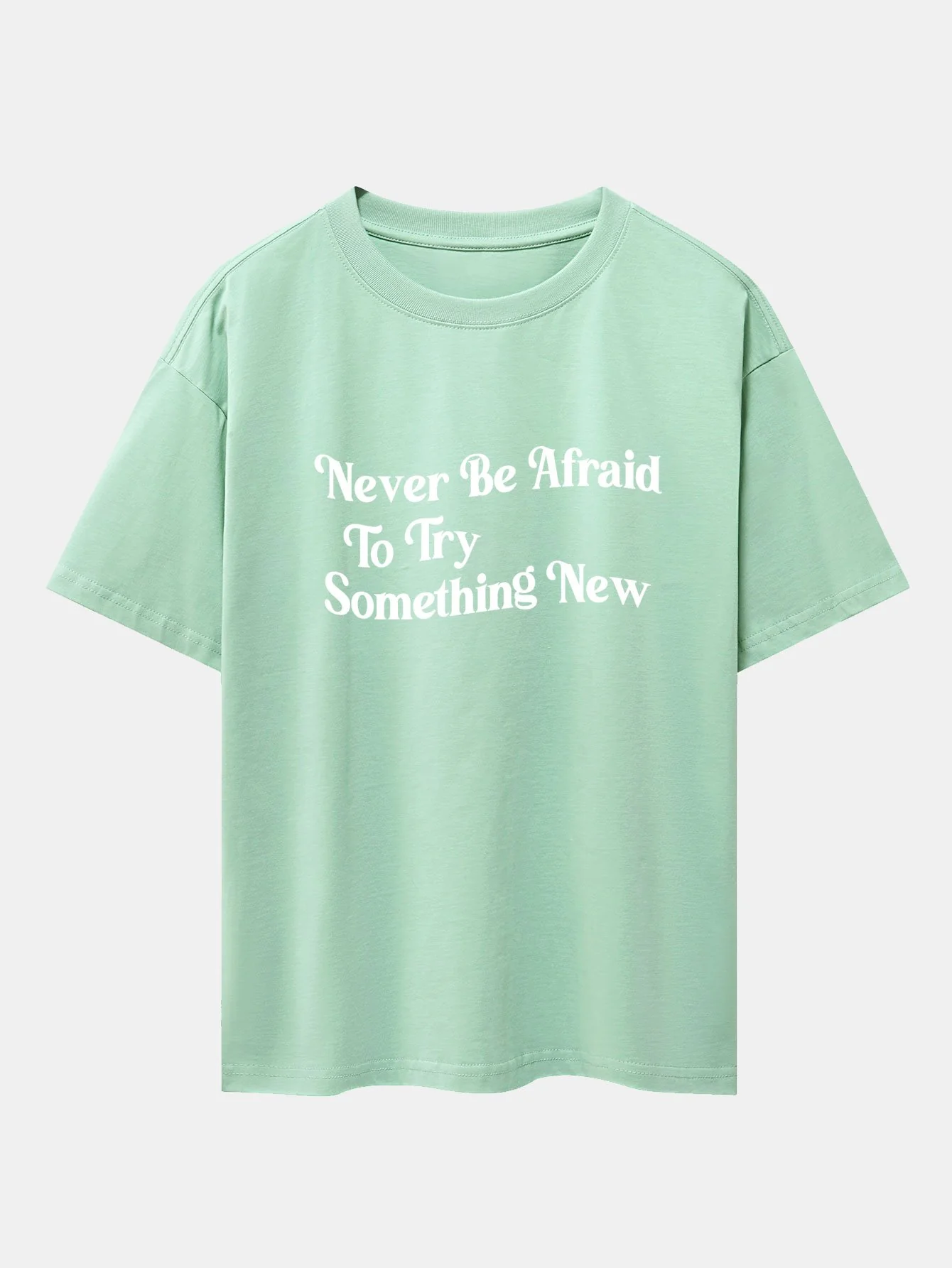 Slogan Druck Drop Shoulder Oversize T-Shirt - Image 5