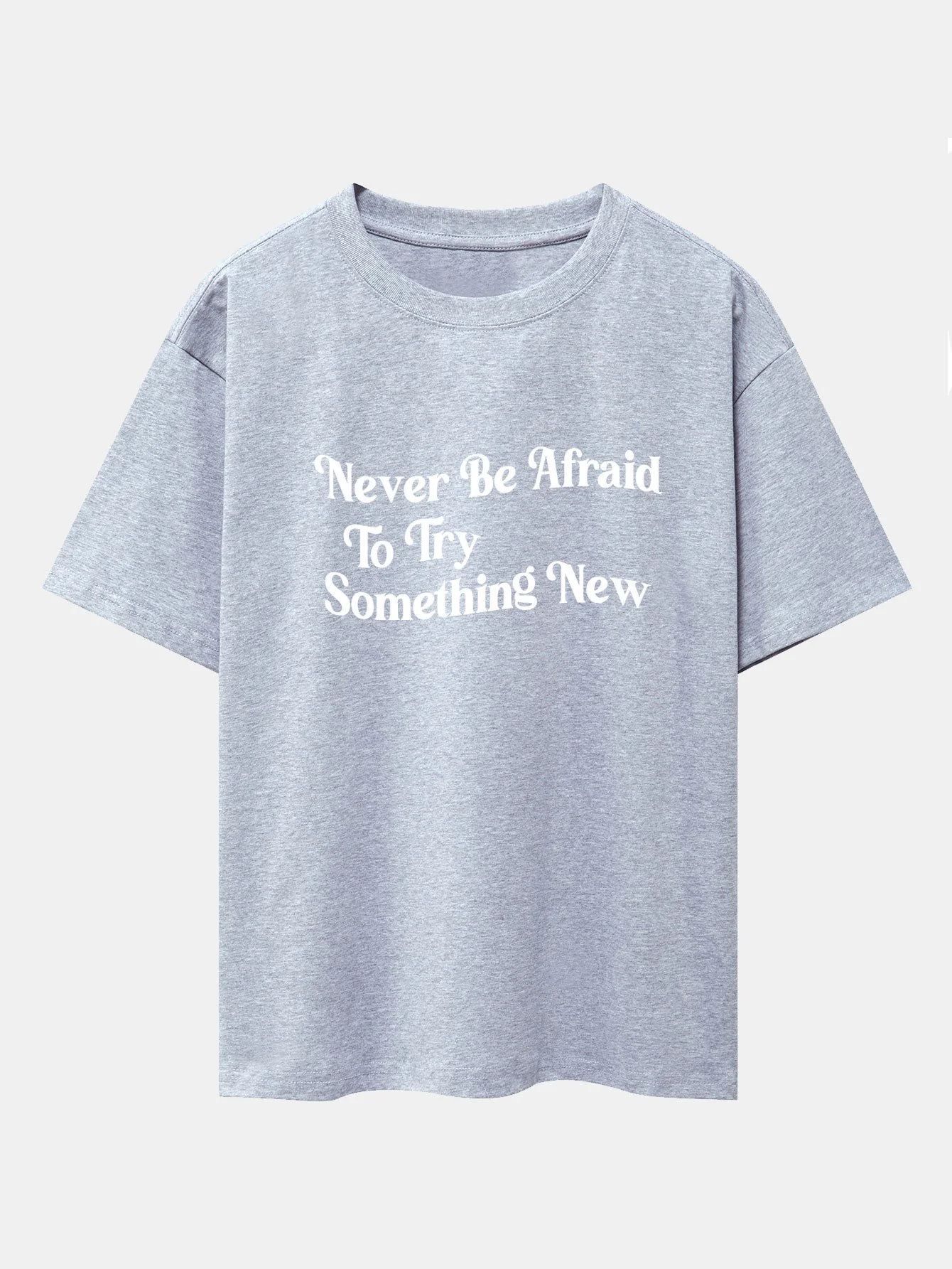 Slogan Druck Drop Shoulder Oversize T-Shirt - Image 6