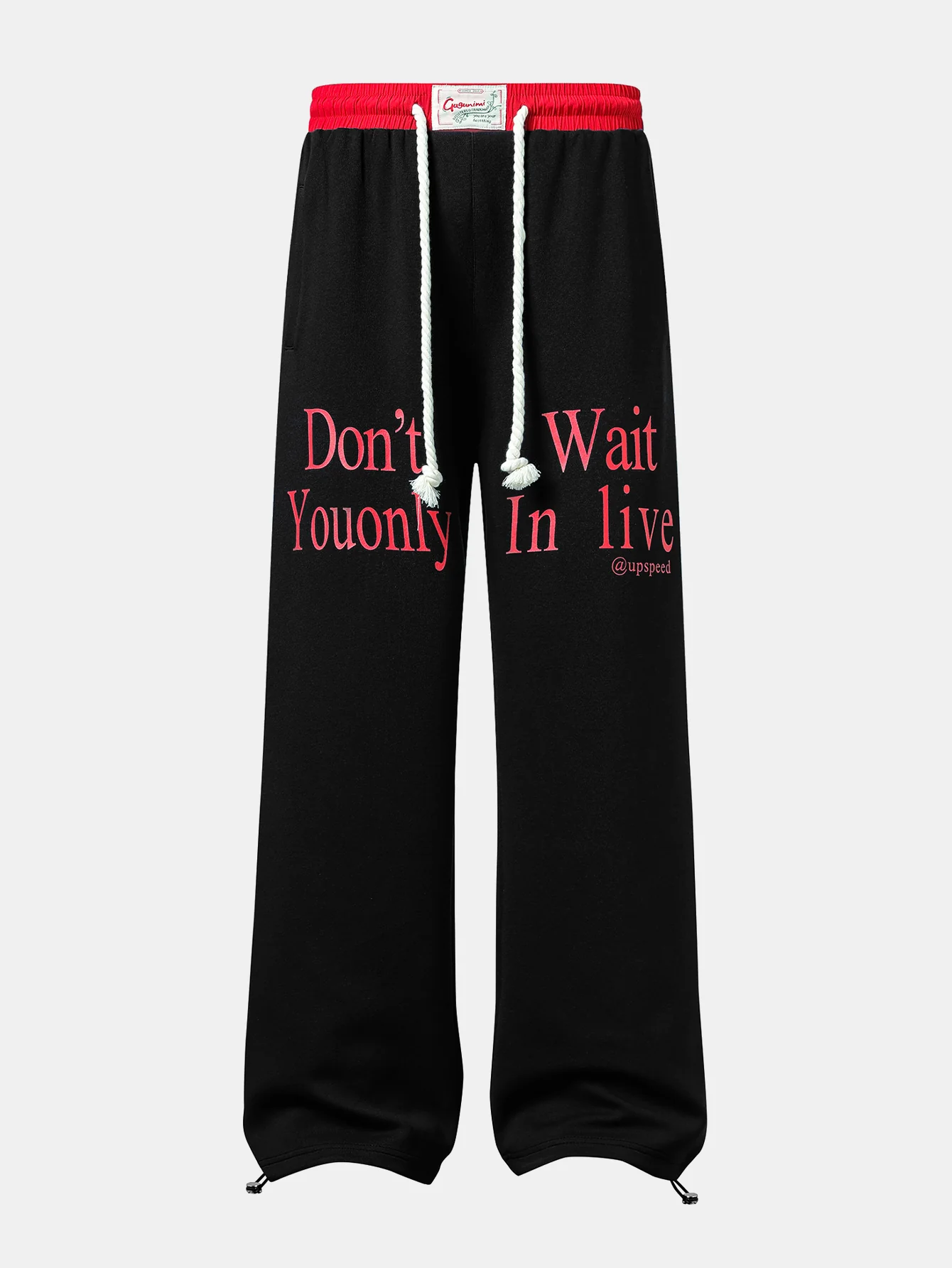 Slogan Druck Gerade Bein Weite Sweatpants