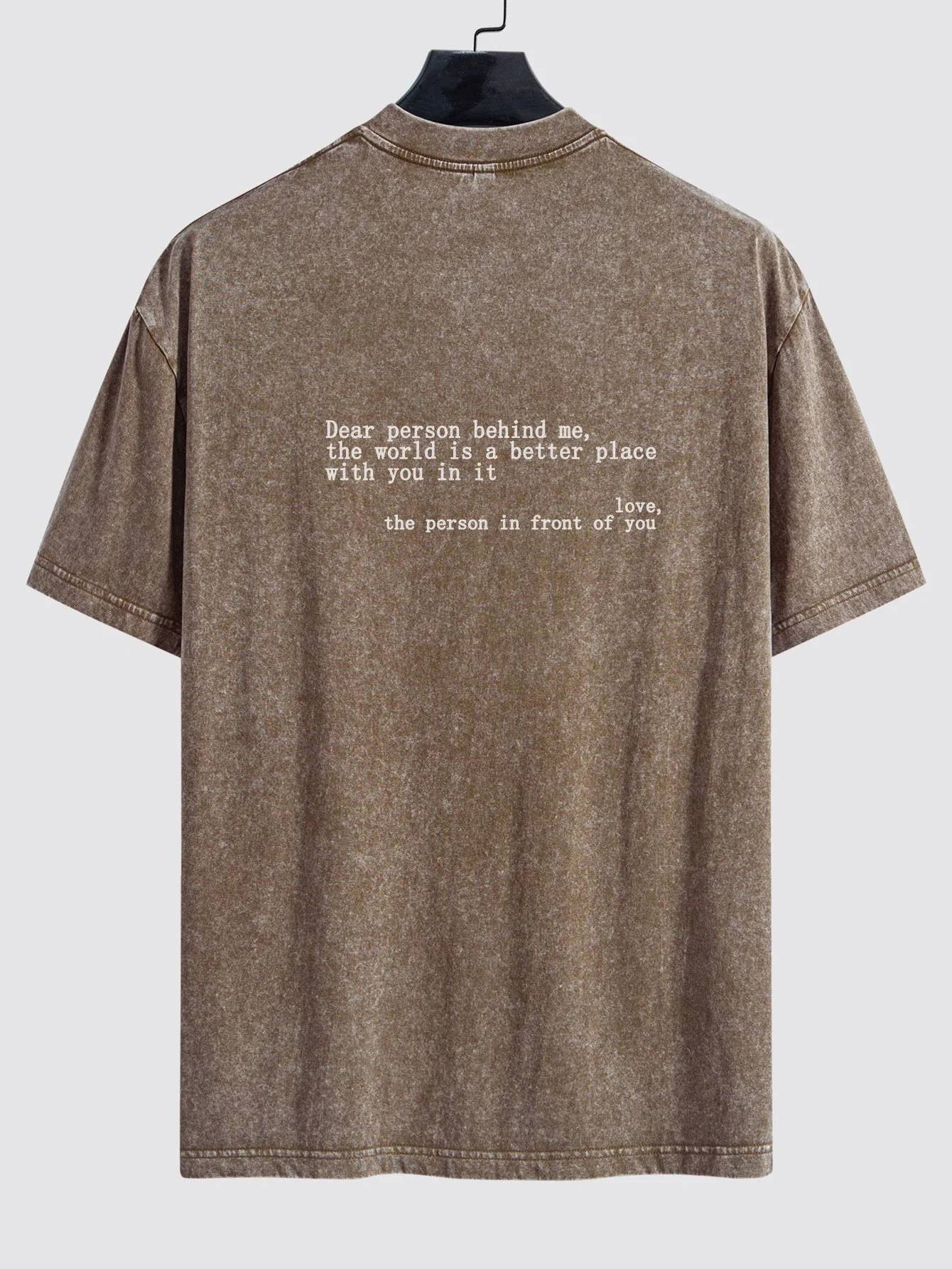 Slogan Print Gewaschenes Distressed Drop Shoulder T-Shirt - Image 10
