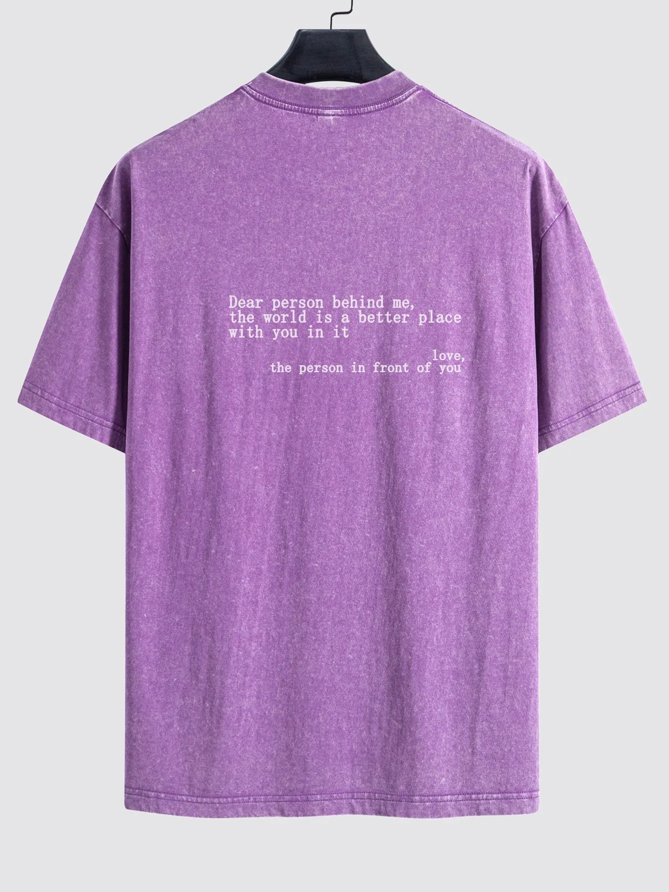 Slogan Print Gewaschenes Distressed Drop Shoulder T-Shirt - Image 11