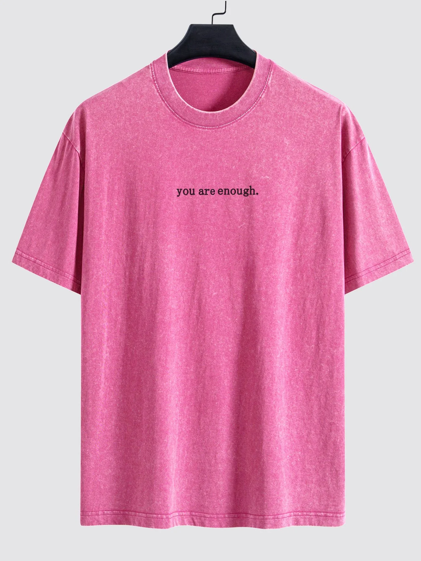 Slogan Print Gewaschenes Distressed Drop Shoulder T-Shirt - Image 14