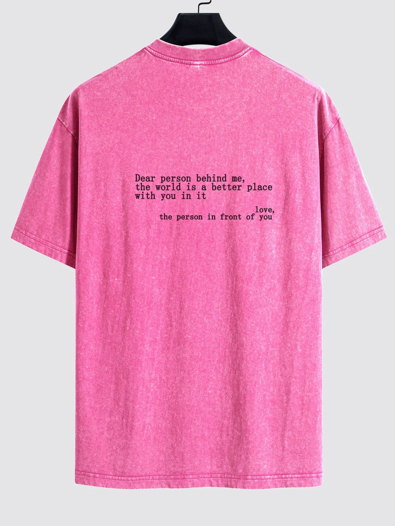 Slogan Print Gewaschenes Distressed Drop Shoulder T-Shirt - Image 15