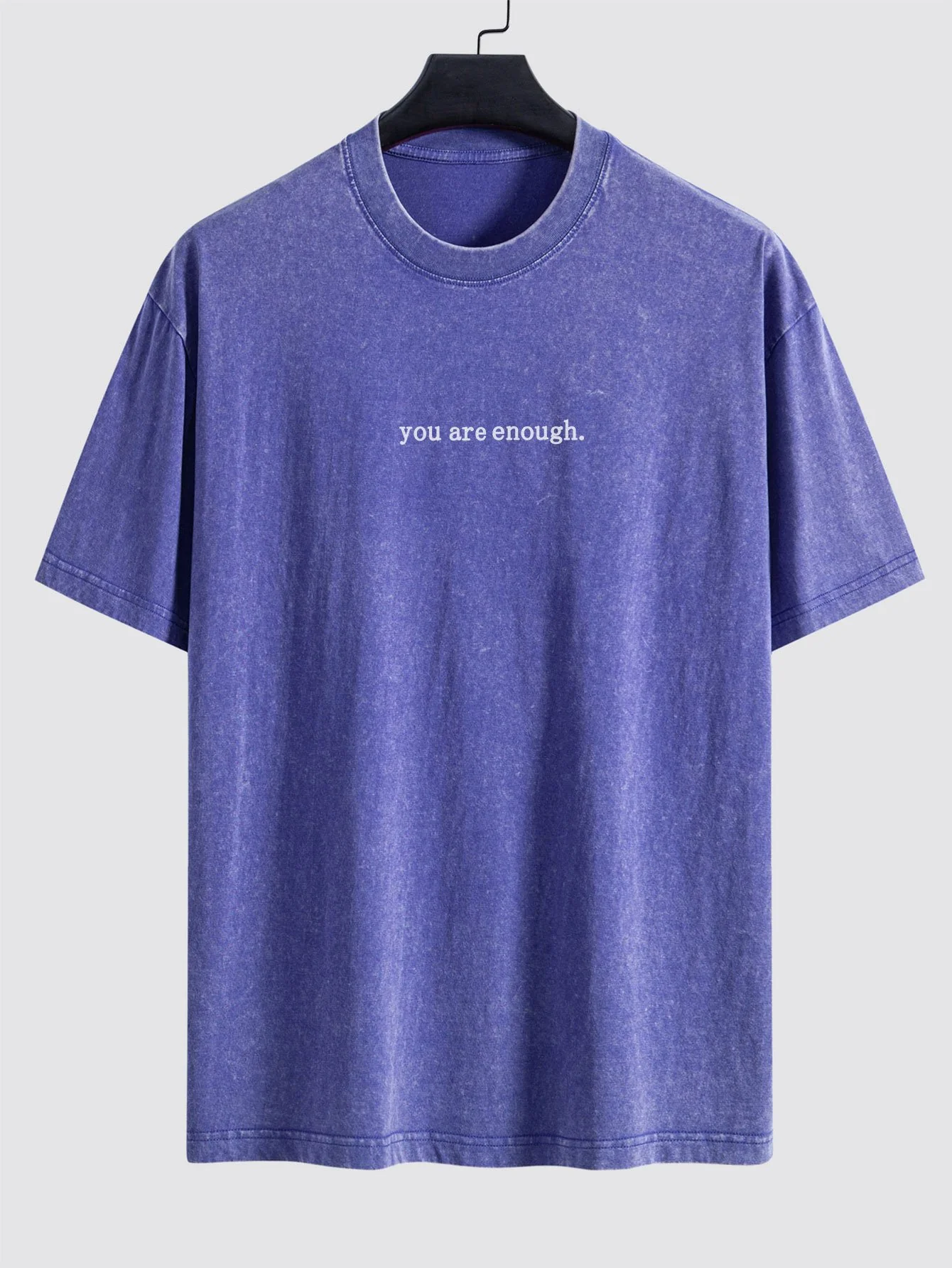 Slogan Print Gewaschenes Distressed Drop Shoulder T-Shirt - Image 16