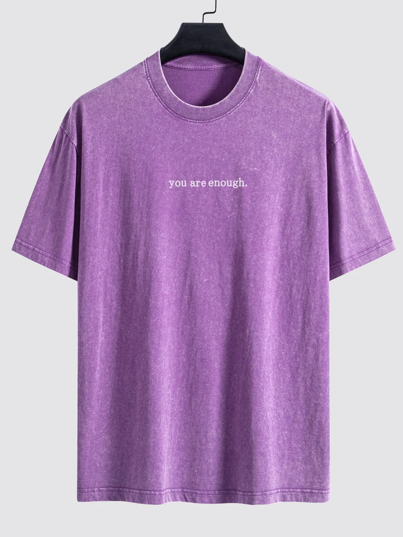 Slogan Print Gewaschenes Distressed Drop Shoulder T-Shirt - Image 18