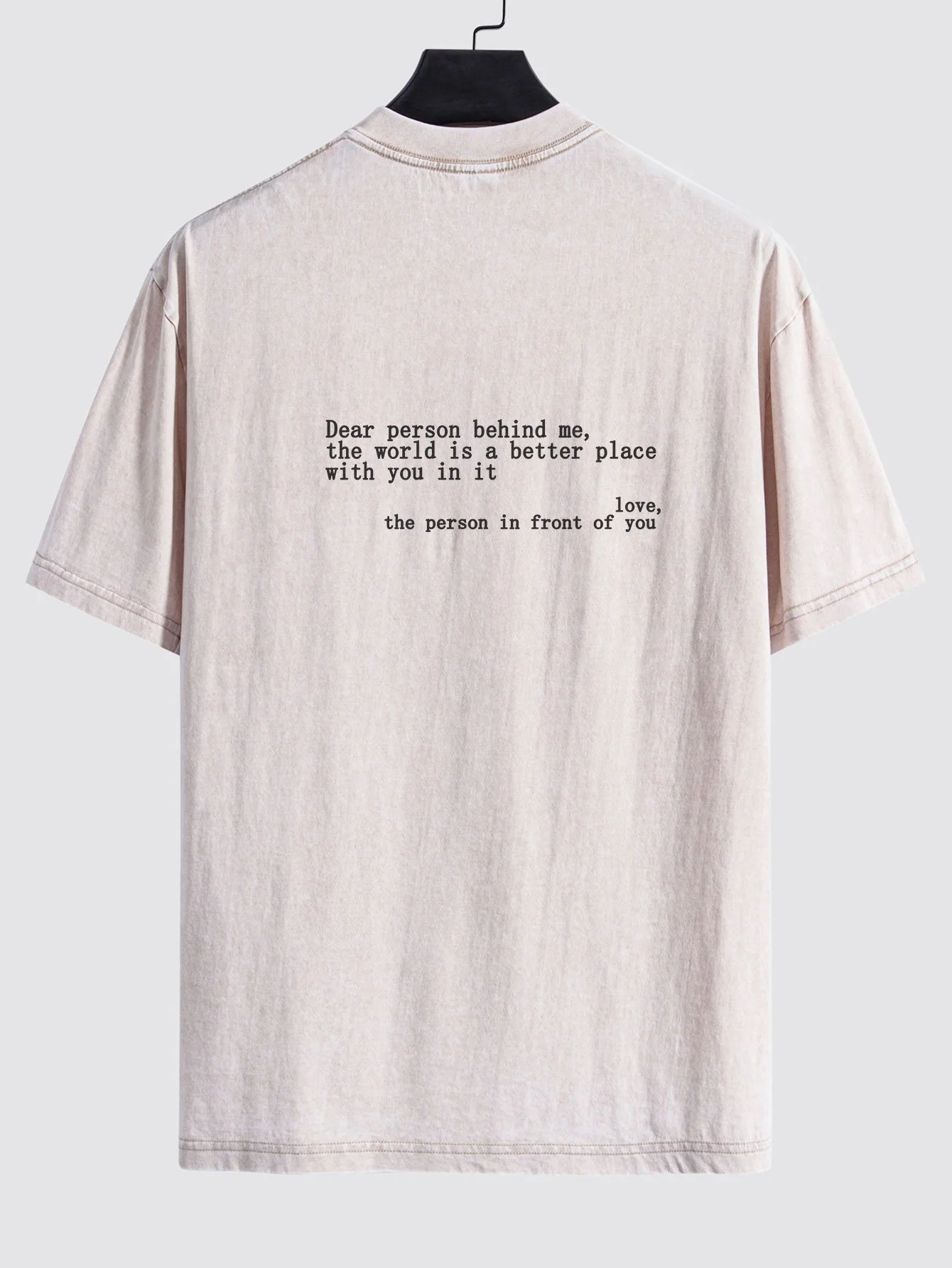 Slogan Print Gewaschenes Distressed Drop Shoulder T-Shirt - Image 6