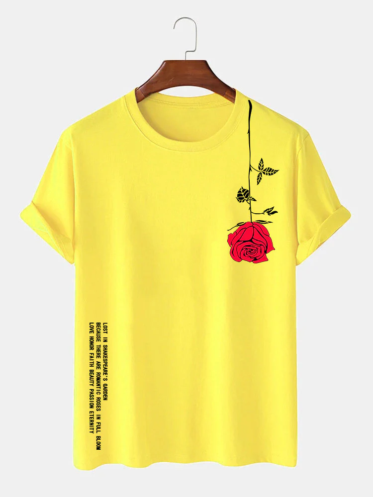 Slogan-Rosen-Print-T-Shirt - Image 10