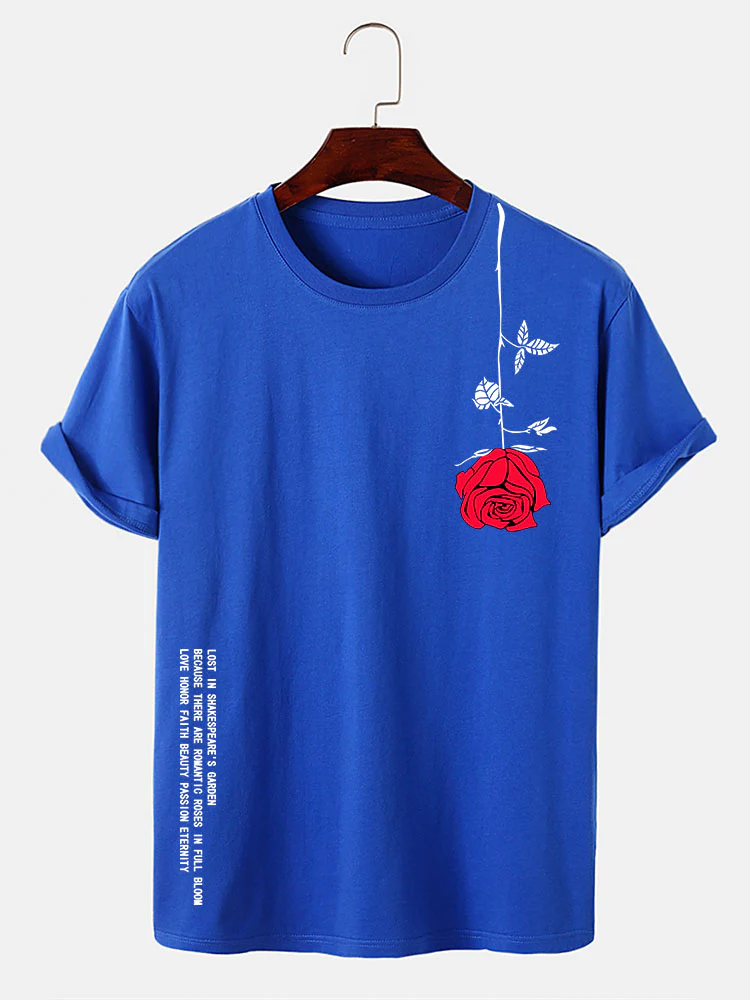 Slogan-Rosen-Print-T-Shirt - Image 6