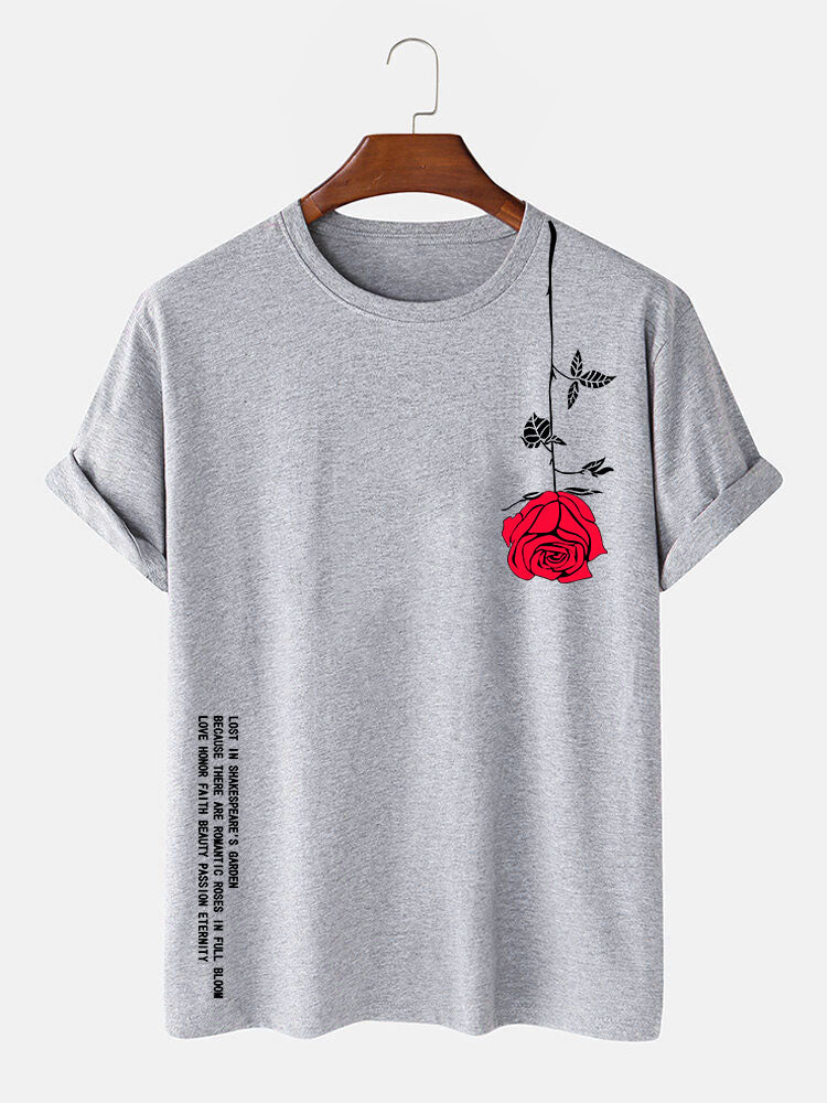Slogan-Rosen-Print-T-Shirt - Image 7
