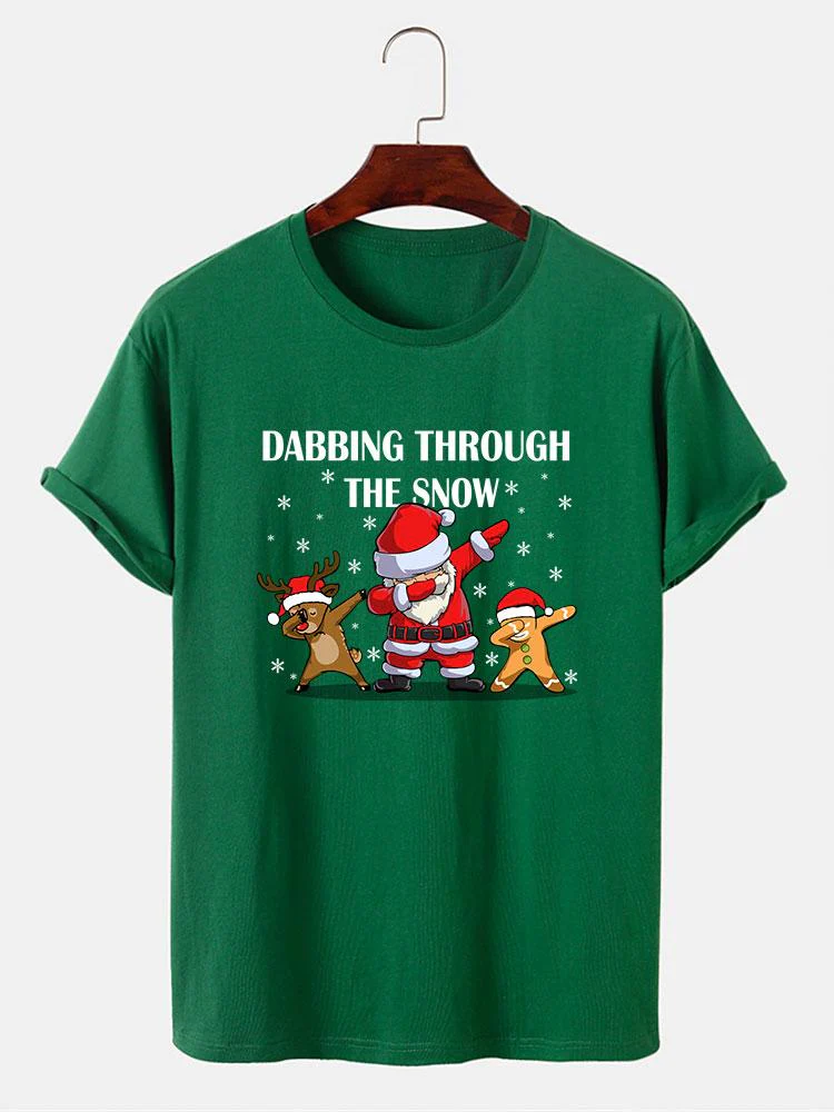 Slogan Santa Druck T-Shirt - Image 2