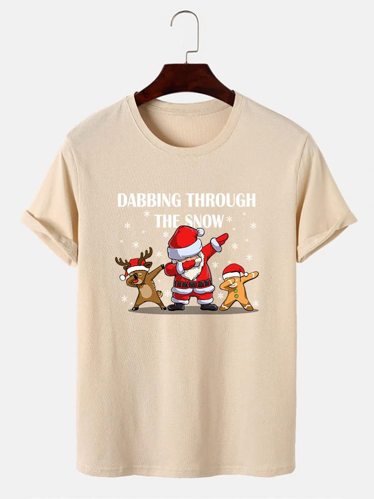 Slogan Santa Druck T-Shirt - Image 3
