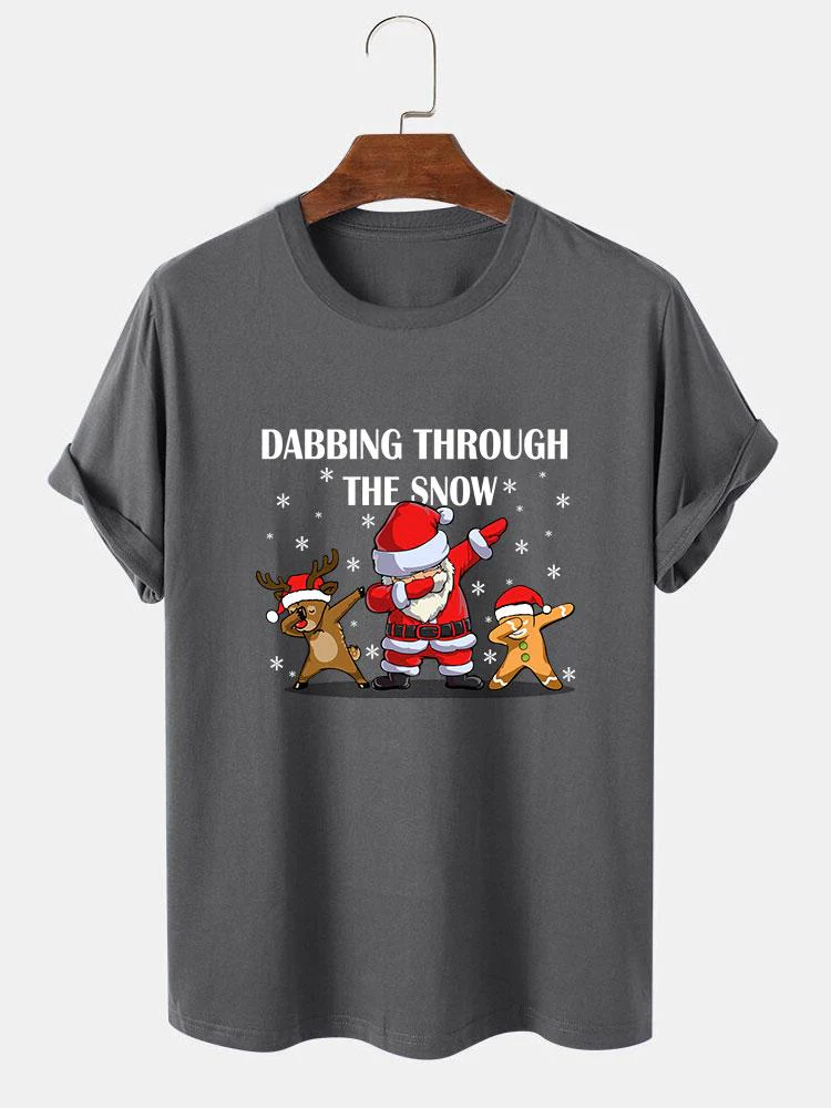Slogan Santa Druck T-Shirt - Image 4