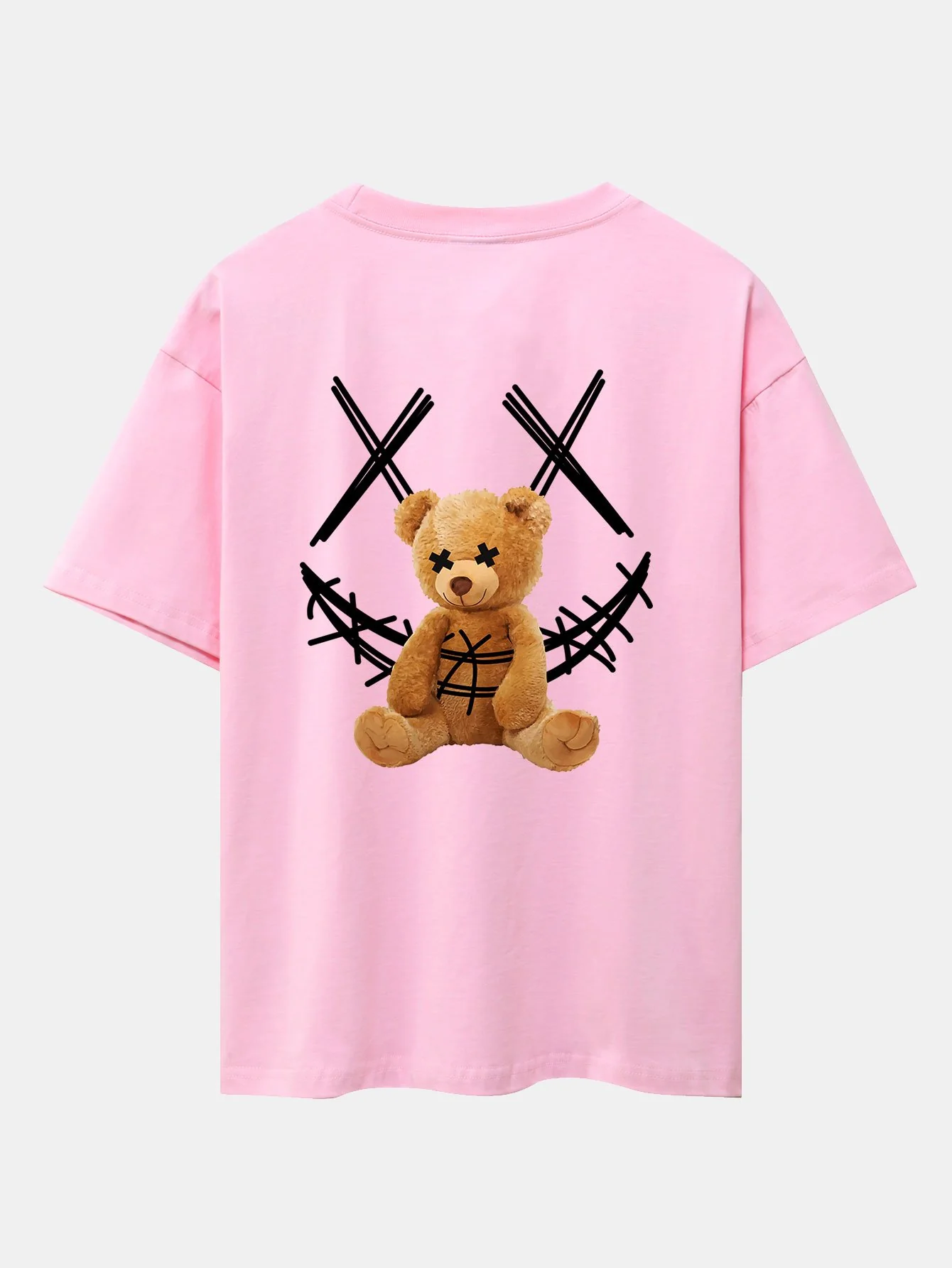 Smiley Bear Rückenprint Schwergewicht Oversize T-Shirt - Image 11