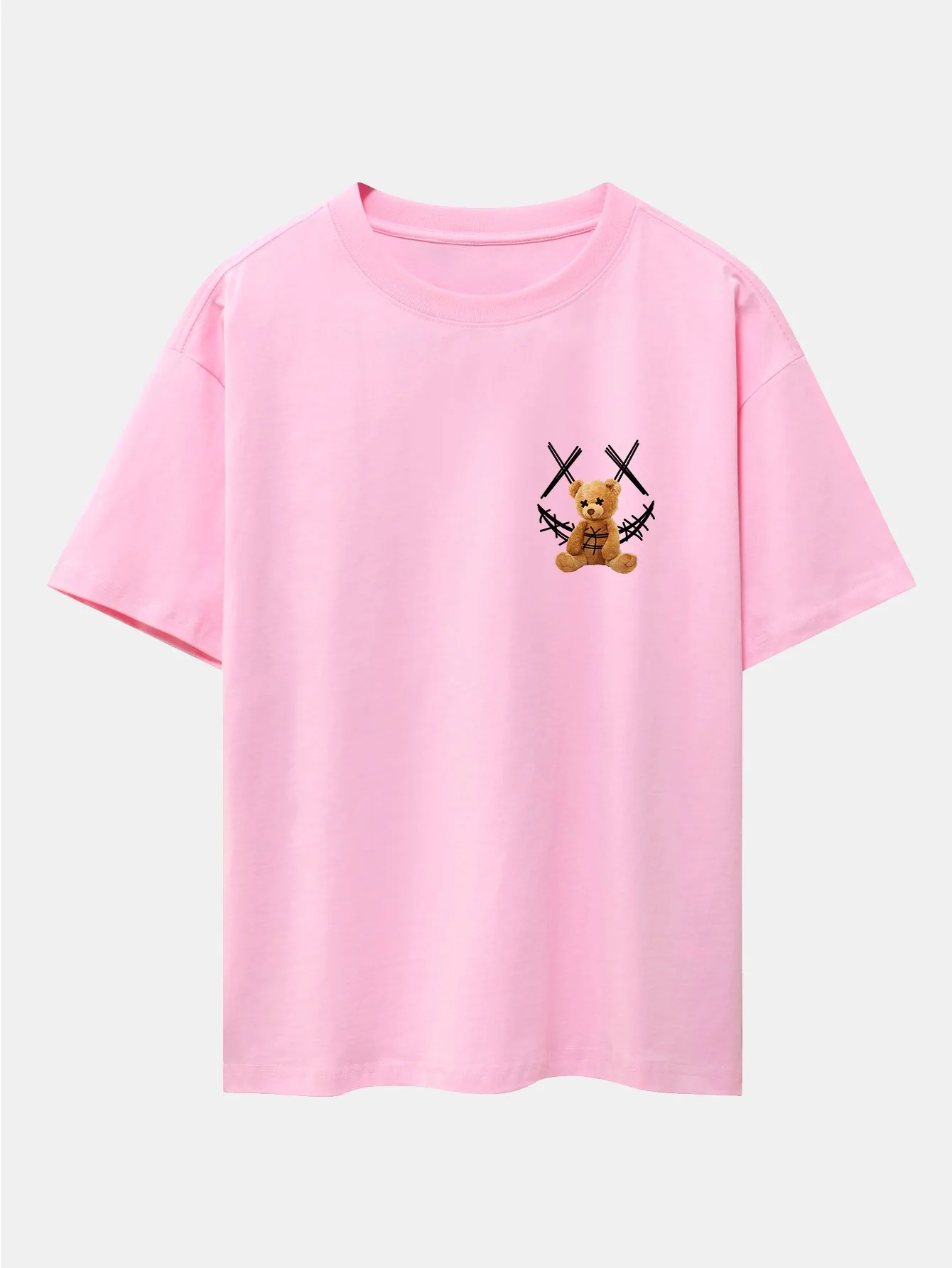 Smiley Bear Rückenprint Schwergewicht Oversize T-Shirt - Image 12