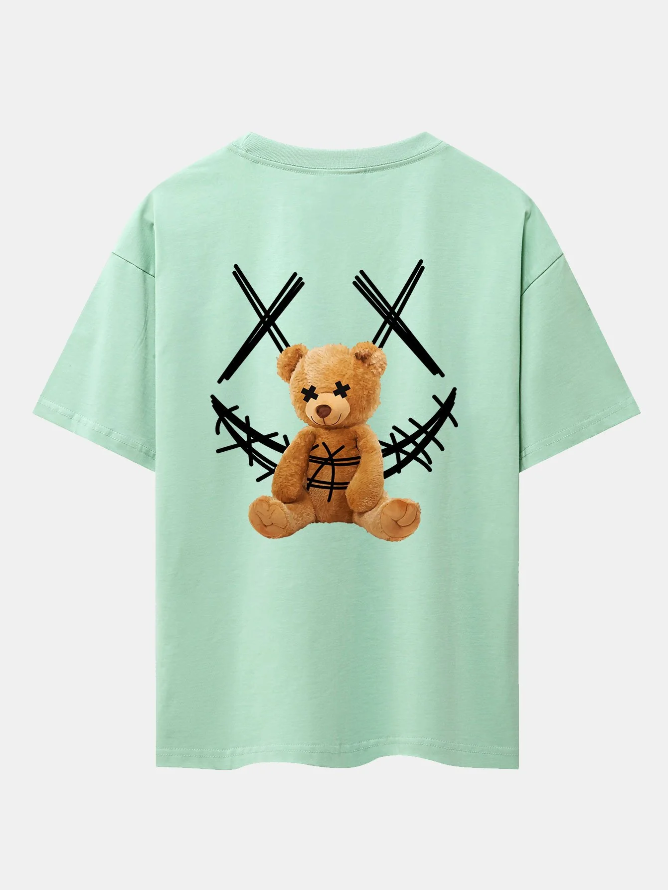 Smiley Bear Rückenprint Schwergewicht Oversize T-Shirt - Image 17