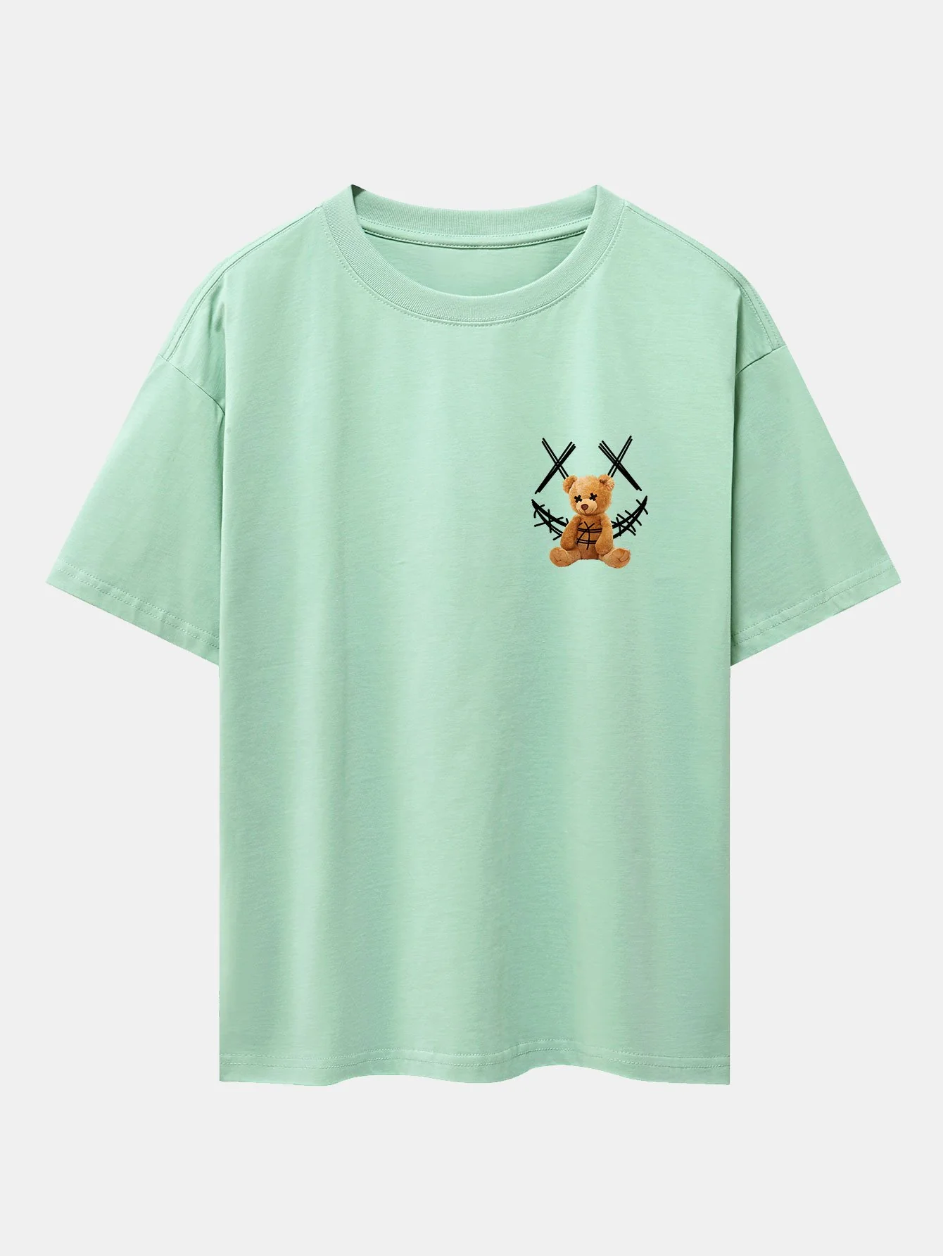Smiley Bear Rückenprint Schwergewicht Oversize T-Shirt - Image 18